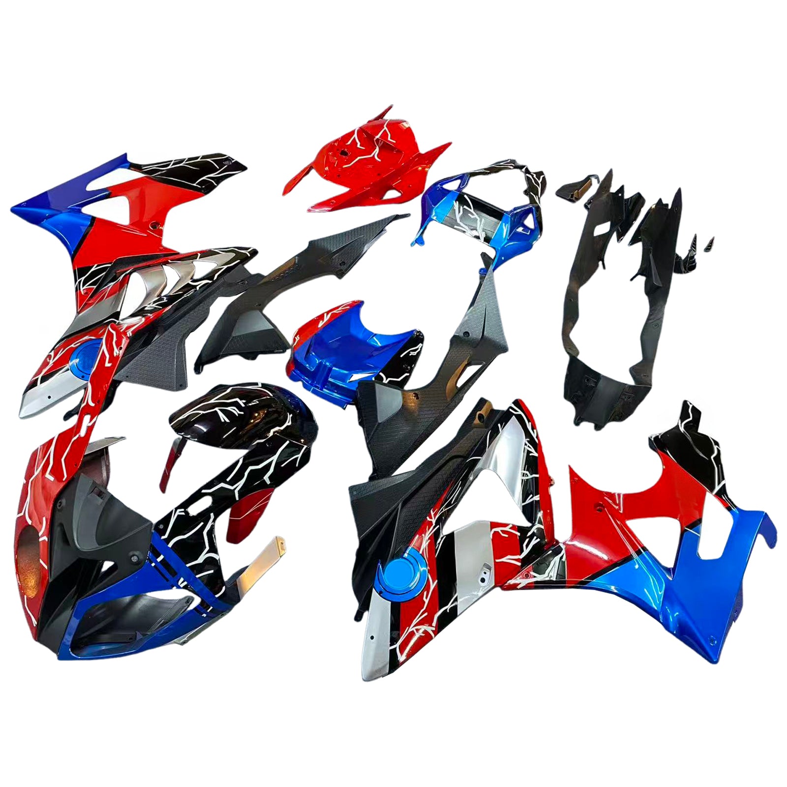 Amotopart 2009–2014 BMW S1000RR Schwarz Rot Blau Silber Verkleidungsset