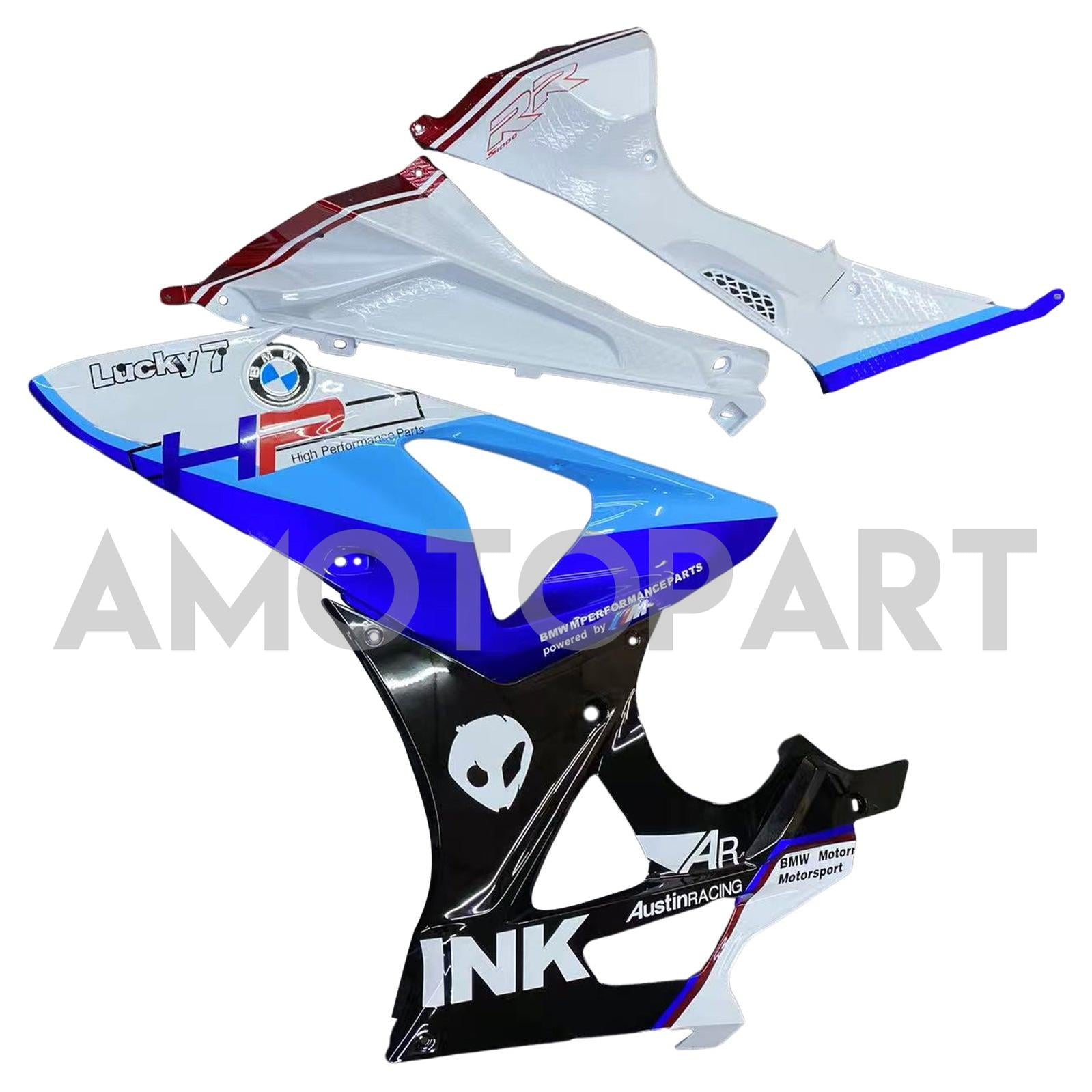 Amotopart 2009-2014 BMW S1000RR Zwart Blue White Fairing Kit