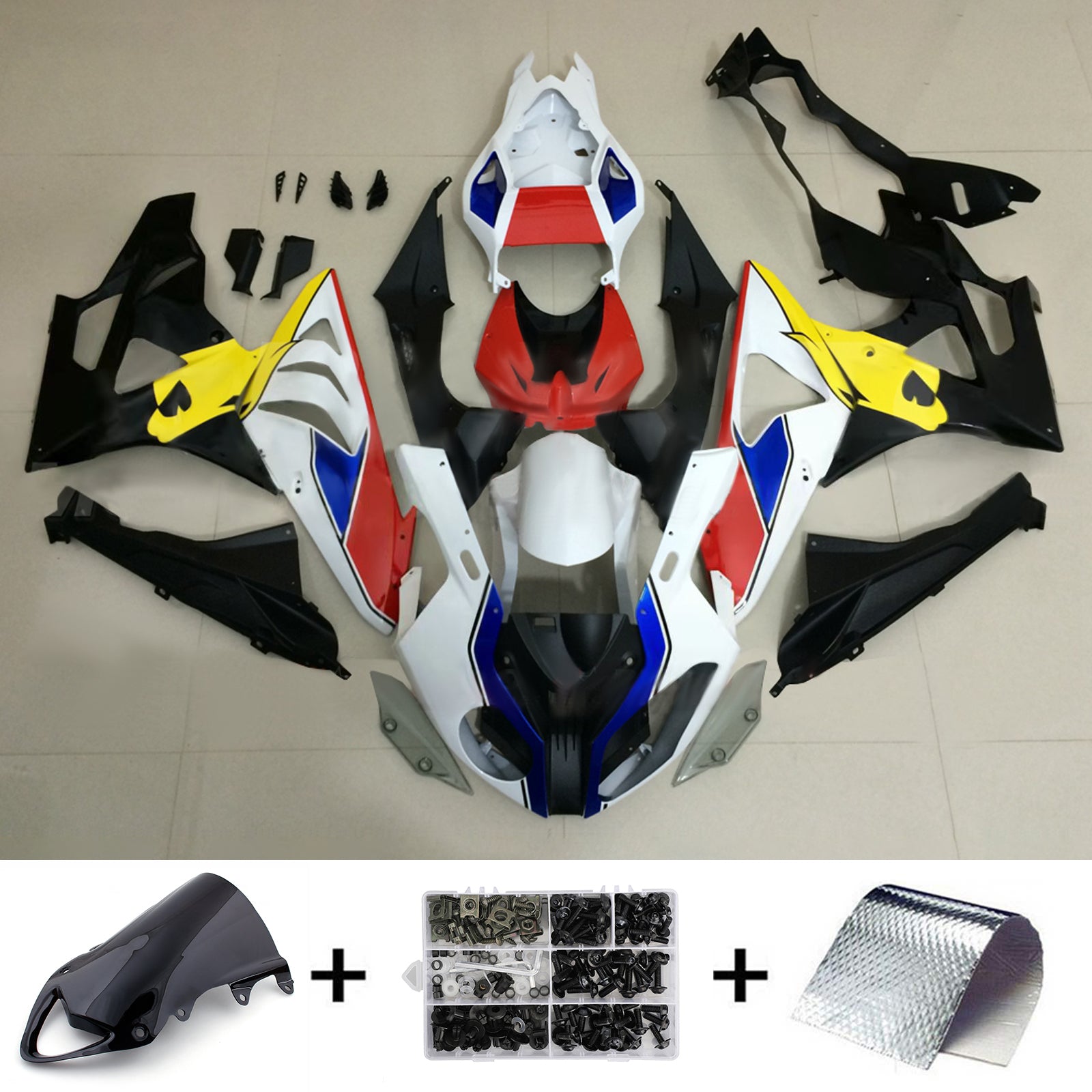 Amotopart 2009-2014 BMW S1000RR Black White Red Yellow Fairing Kit