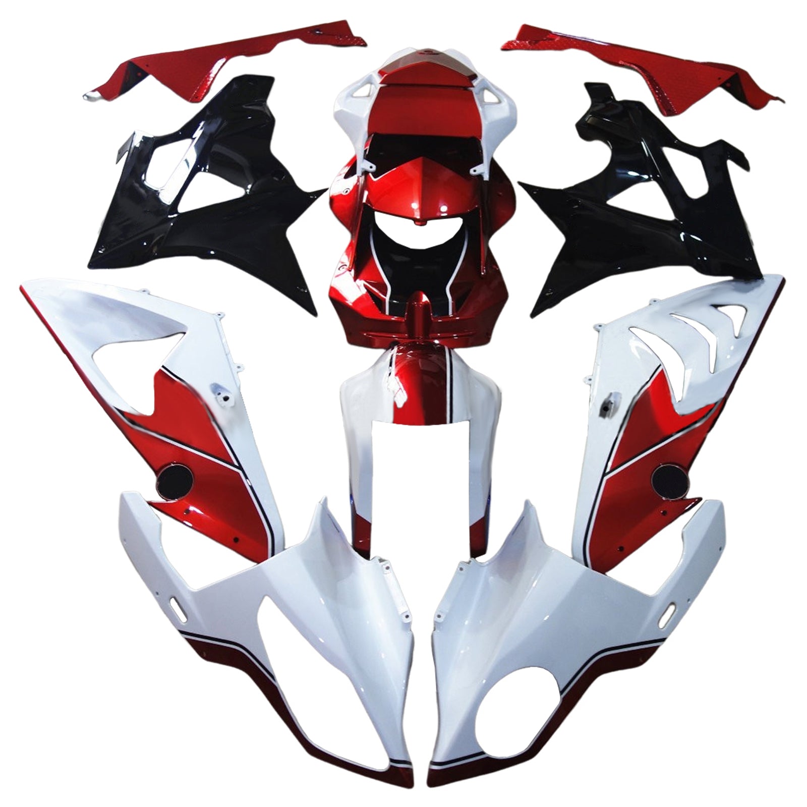 Amotopart 2009-2014 BMW S1000RR GLOOSY White Black Red Fairing Kit