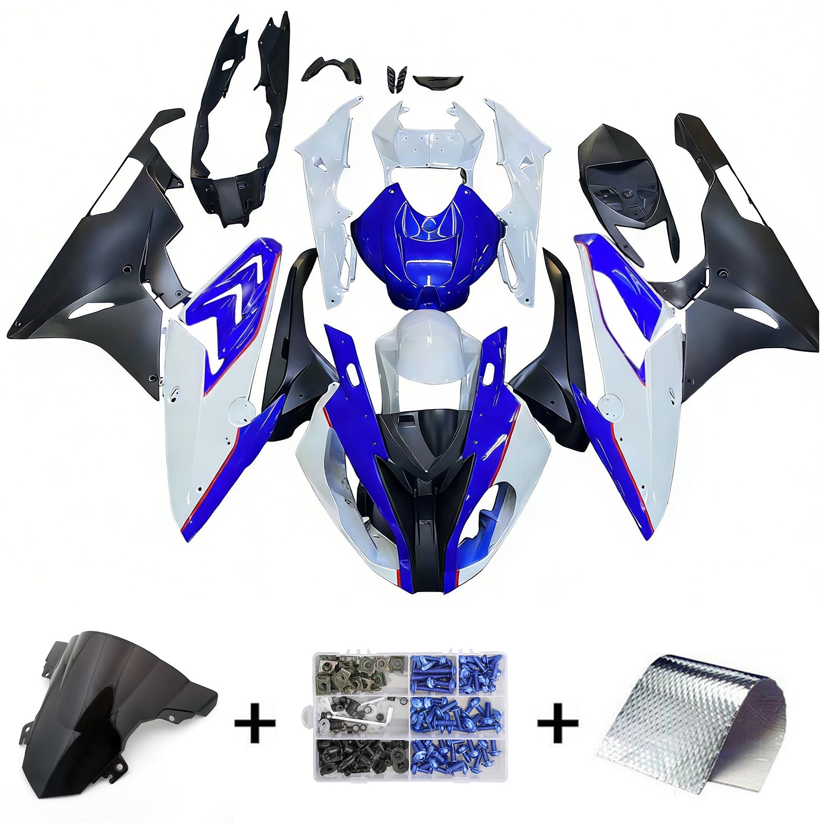 Amotopart 2015-2016 BMW S1000RR Blue&White Style5 Fairing Kit