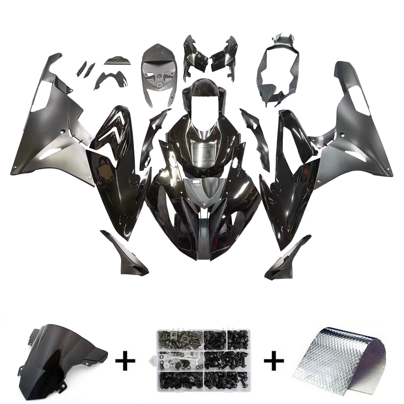 Zestaw owiewek Amotopart 2015-2016 BMW S1000RR w kolorze czarnym matowym i błyszczącym