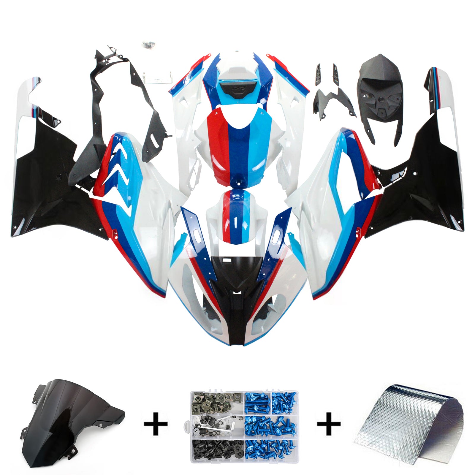 Amotopart 2015-2016 BMW S1000RR White&Black Fairing Kit