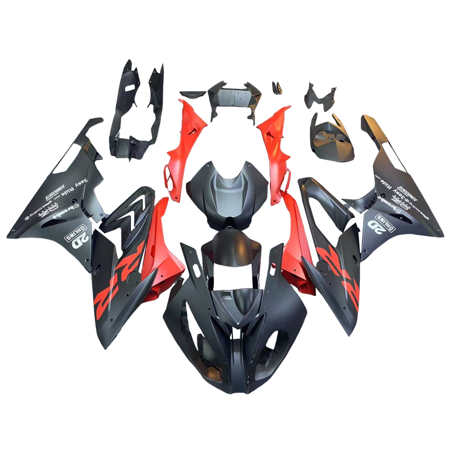 Amotopart BMW S1000RR 2015-2016 Red & Black Style 7 Fairing Kit