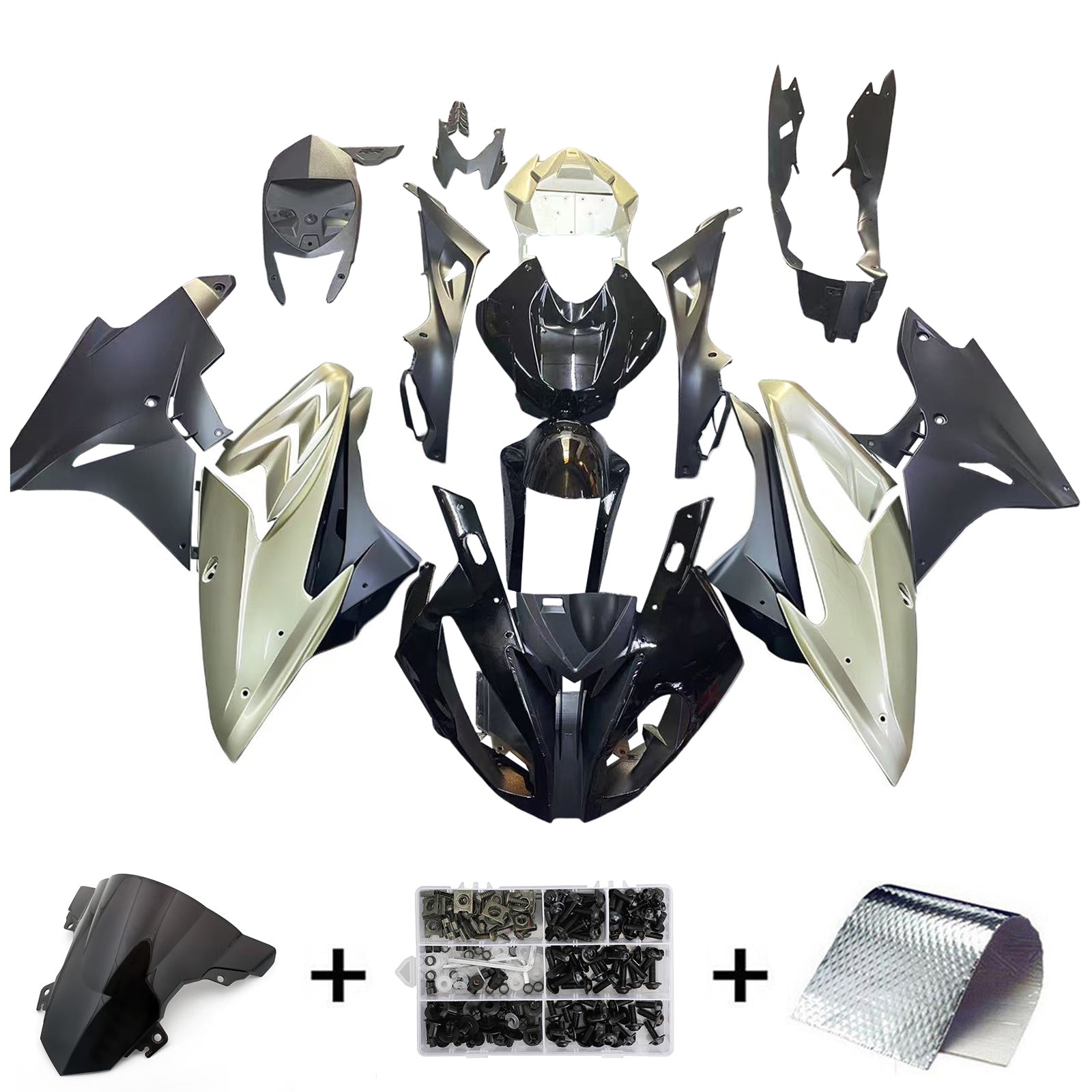 Amotopart BMW S1000RR 2015-2016 Silver&Black Fairing Kit