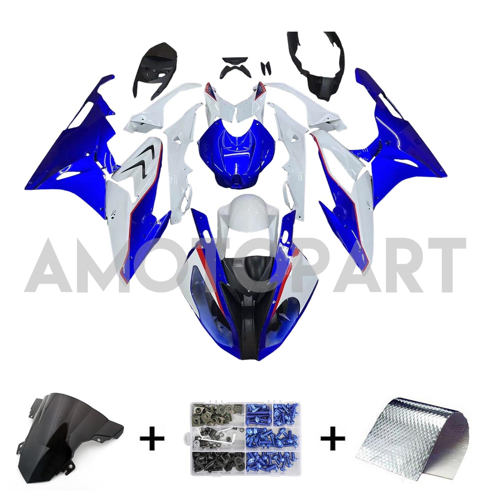 Amotopart 2015-2016 BMW S1000RR Blue & White Style3 Fairing Kit