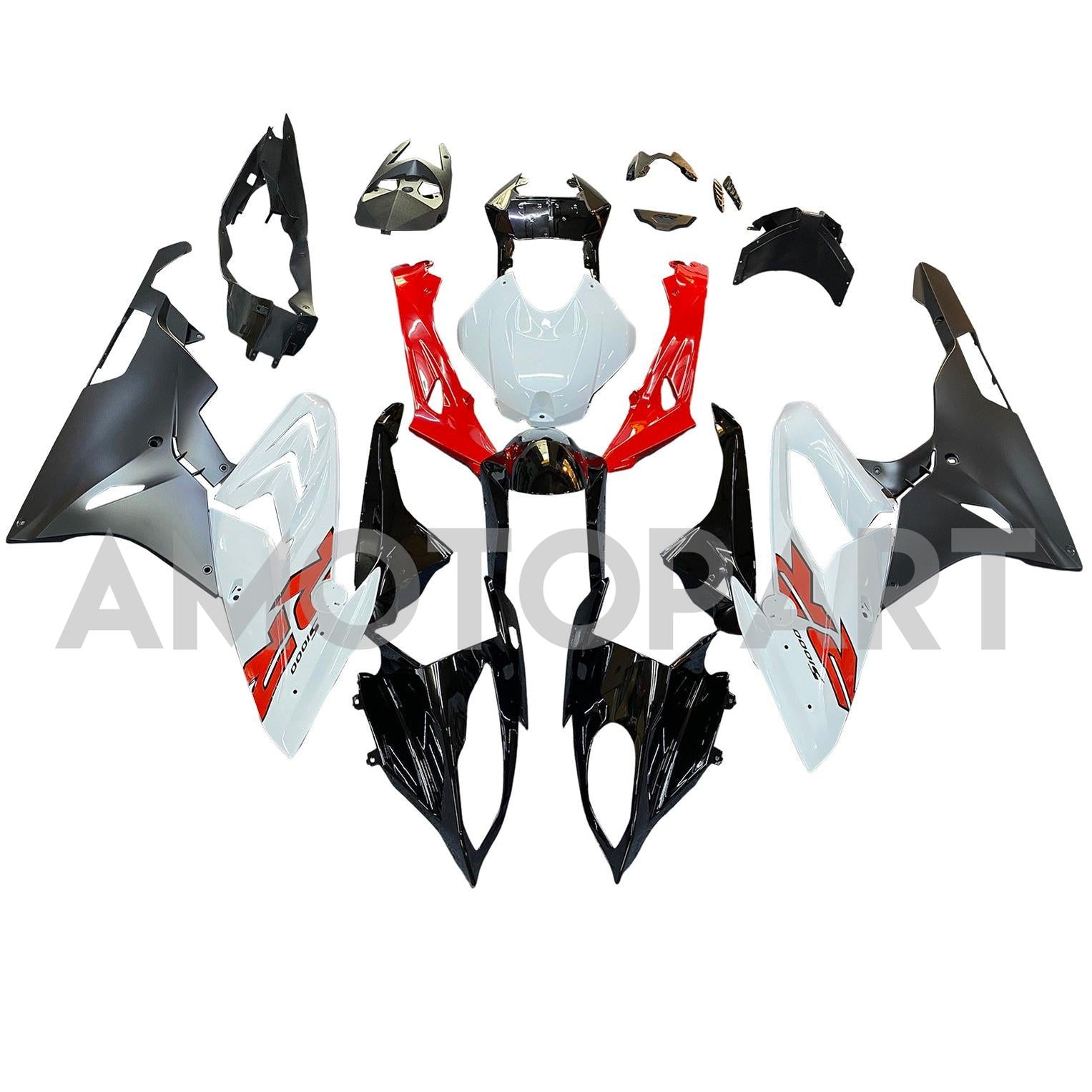 Amotopart BMW S1000RR 2015-2016 Rot&Weißes Verkleidungsset