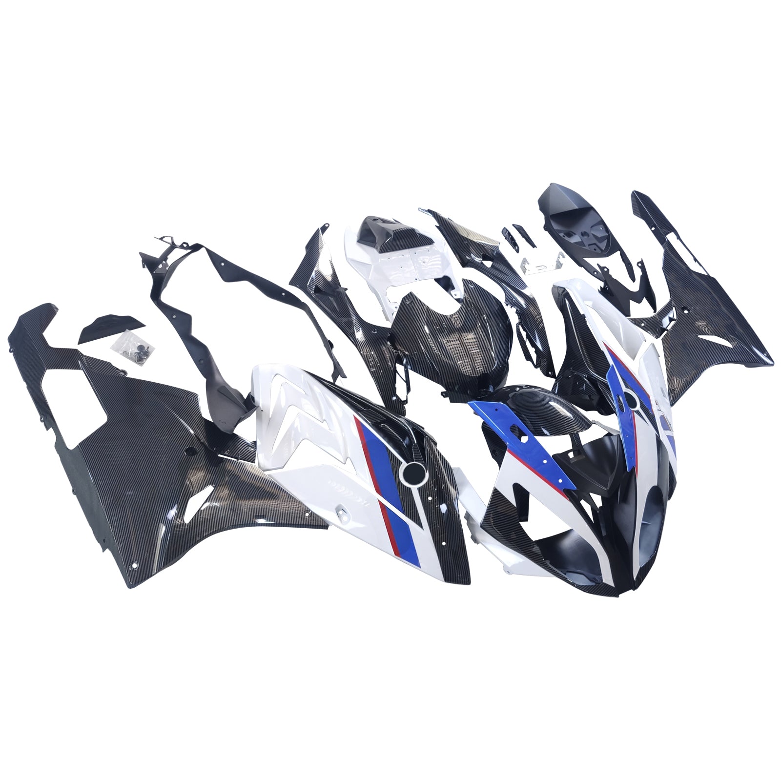 Amotopart Verkleidungsset für BMW S1000RR 2015–2016, Kohlefaser, Schwarz