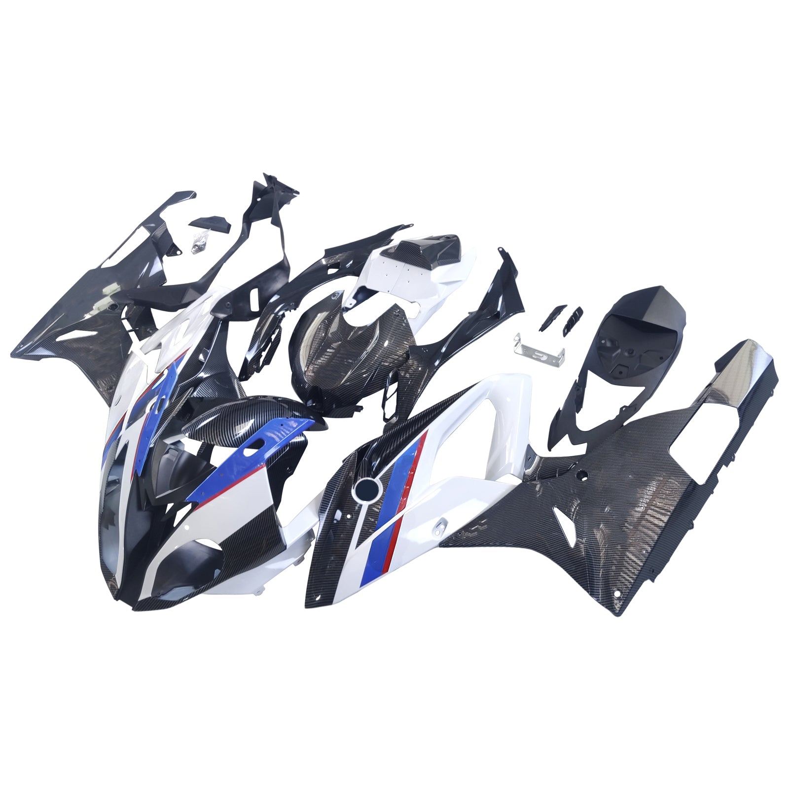 Amotopart Verkleidungsset für BMW S1000RR 2015–2016, Kohlefaser, Schwarz
