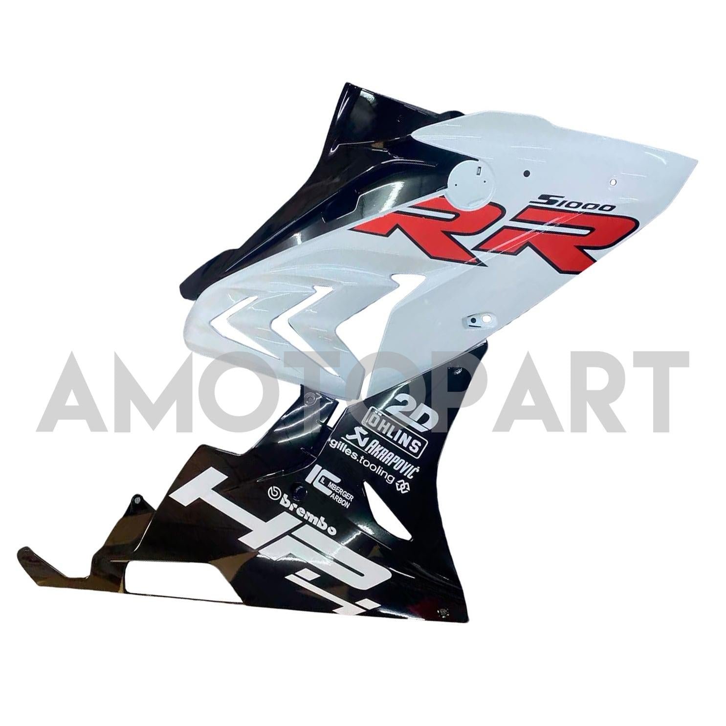 Amotopart BMW S1000RR 2015-2016 Blanc&Kit de carénage Black Style2