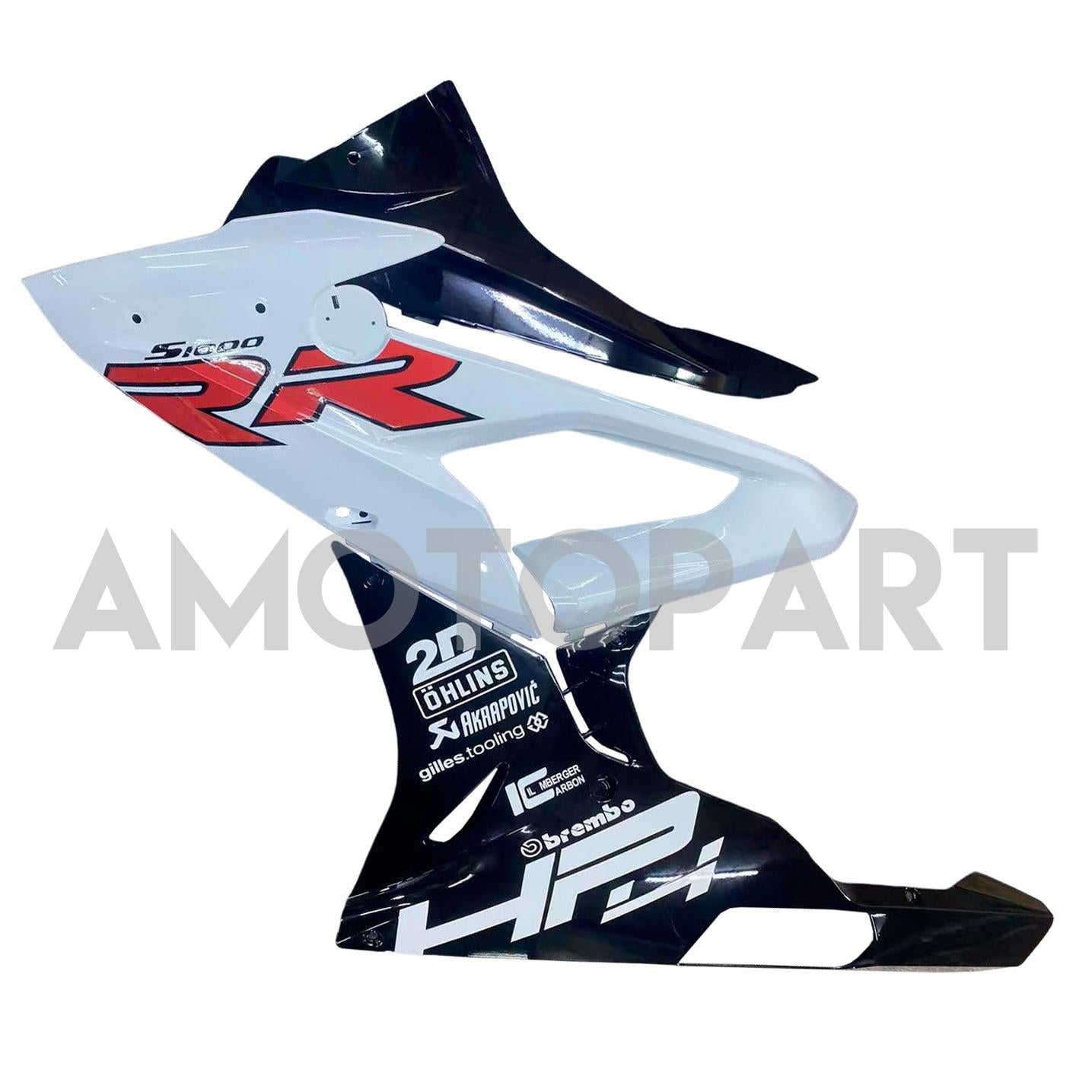 Amotopart BMW S1000RR 2015-2016 Blanc&Kit de carénage Black Style2