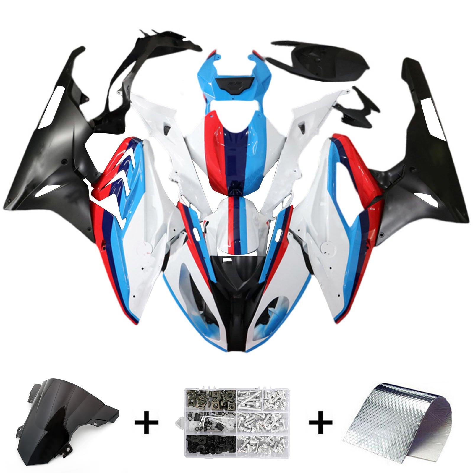 Amotopart BMW S1000RR 2015-2016 Blue & Red Style 6 Failing Kit