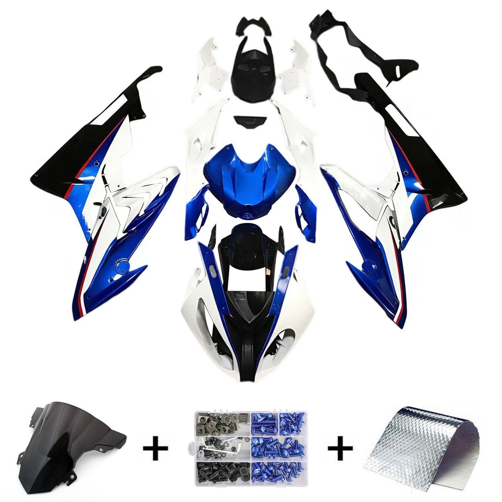 Amotopart BMW S1000RR 2015-2016 Blue&Black Style6 Fairing Kit
