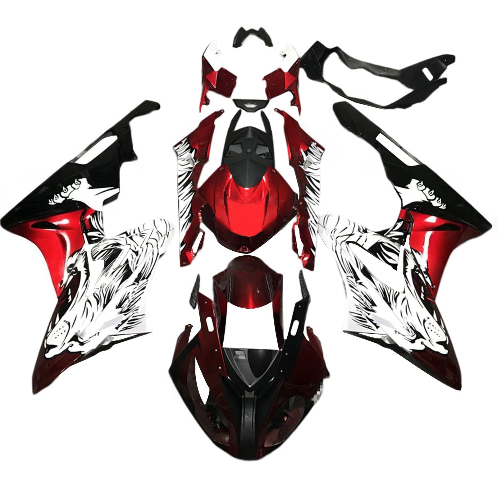 Amotopart BMW S1000RR 2015-2016 Rot&Schwarzes Style10 Verkleidungsset