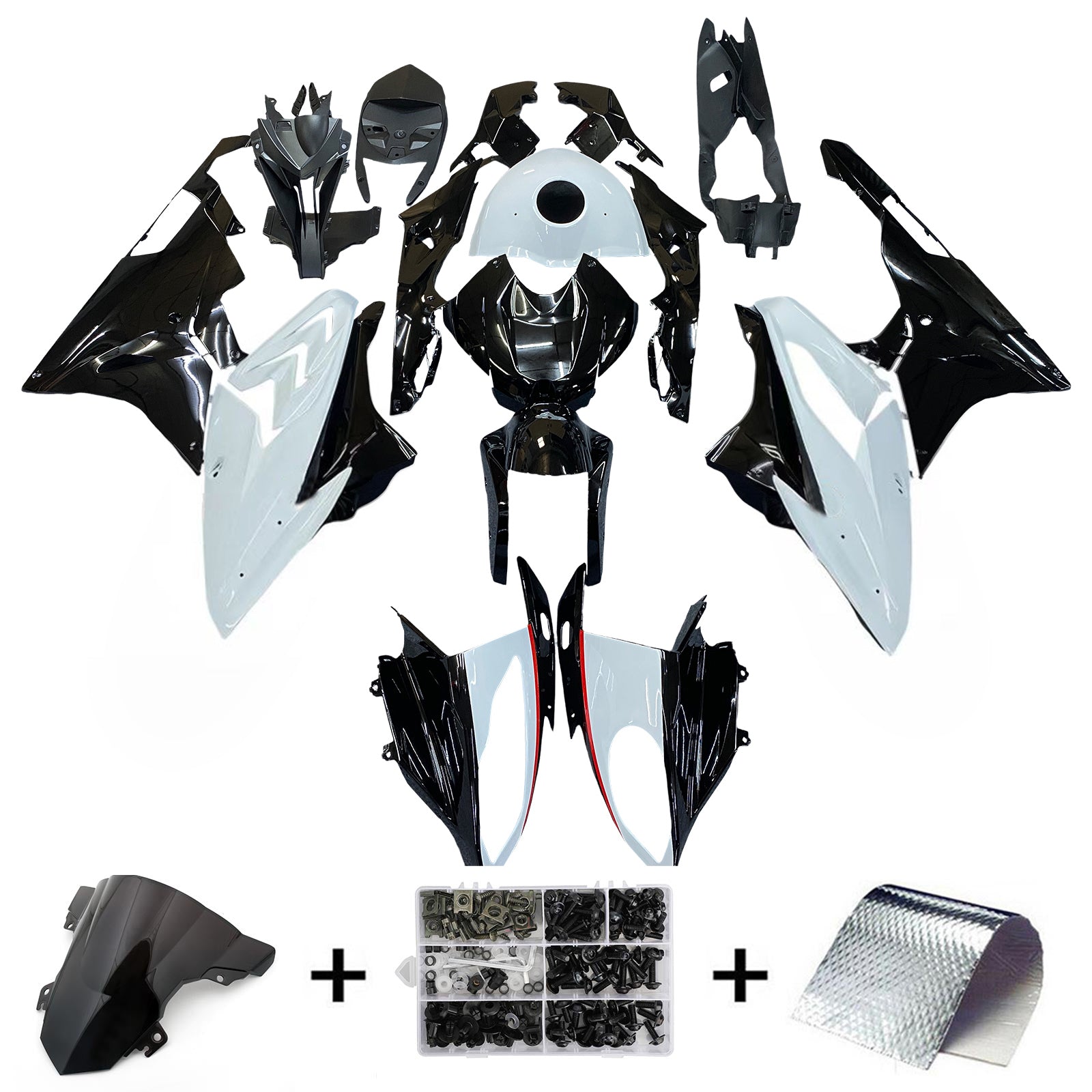 Amotopart BMW S1000RR 2015-2016 White Style4 Fairing Kit