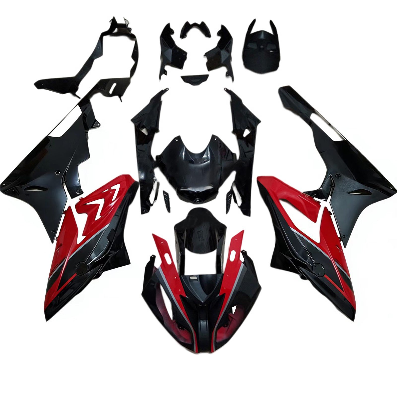 Amotopart BMW S1000RR 2015-2016 カーボンファイバー & レッド フェアリング キット