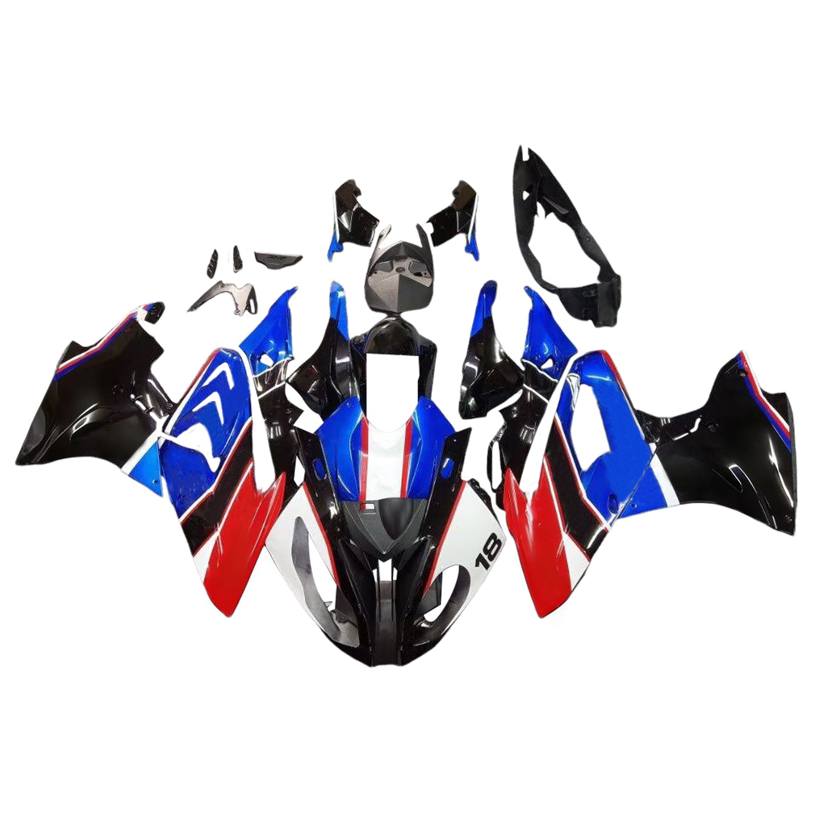 Amotopart BMW S1000RR 2015-2016 Blue & Black Style 5 Fairing Kit
