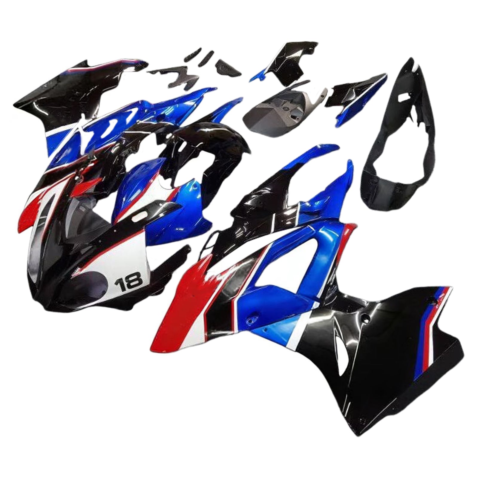Amotopart BMW S1000RR 2015-2016 Blue & Black Style 5 Fairing Kit