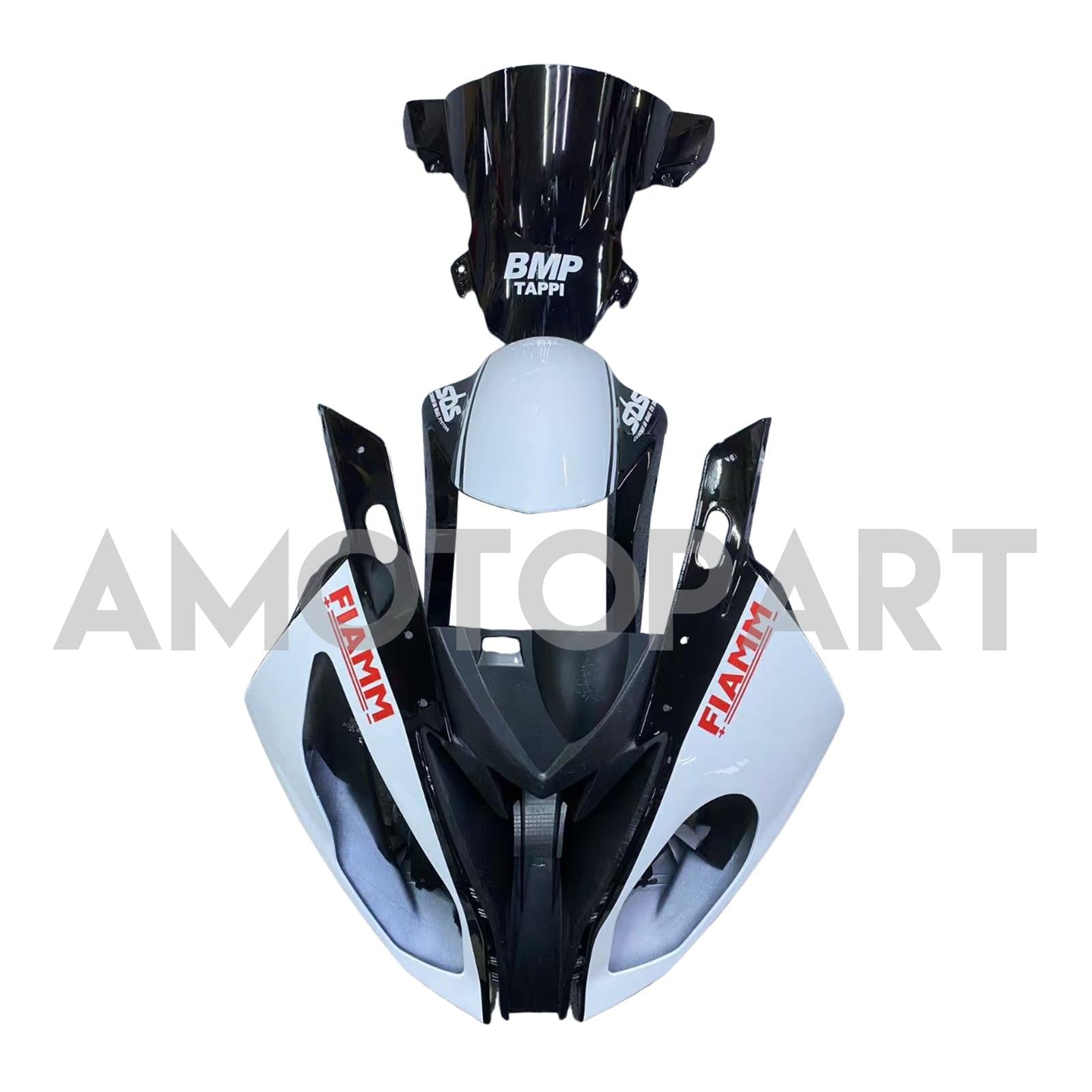 Amotopart BMW S1000RR 2015-2016 Blanc&Kit de carénage Black Style1