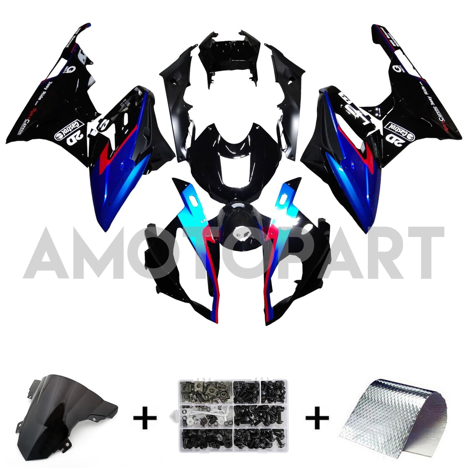 Amotopart BMW S1000RR 2015-2016 Blue & Black Style4 Fairing Kit