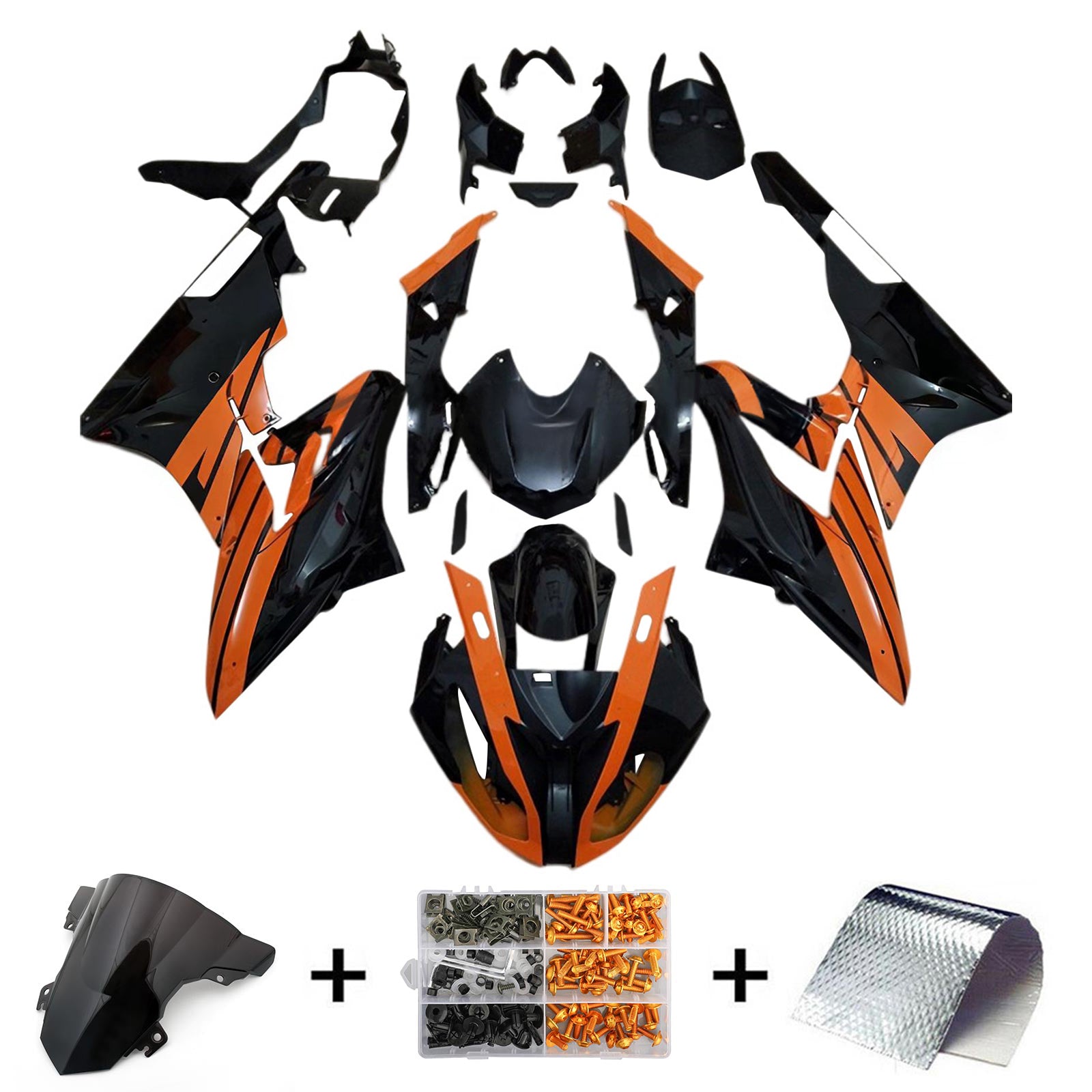 Amotopart BMW S1000RR 2015-2016 Orange & Black Fairing Kit