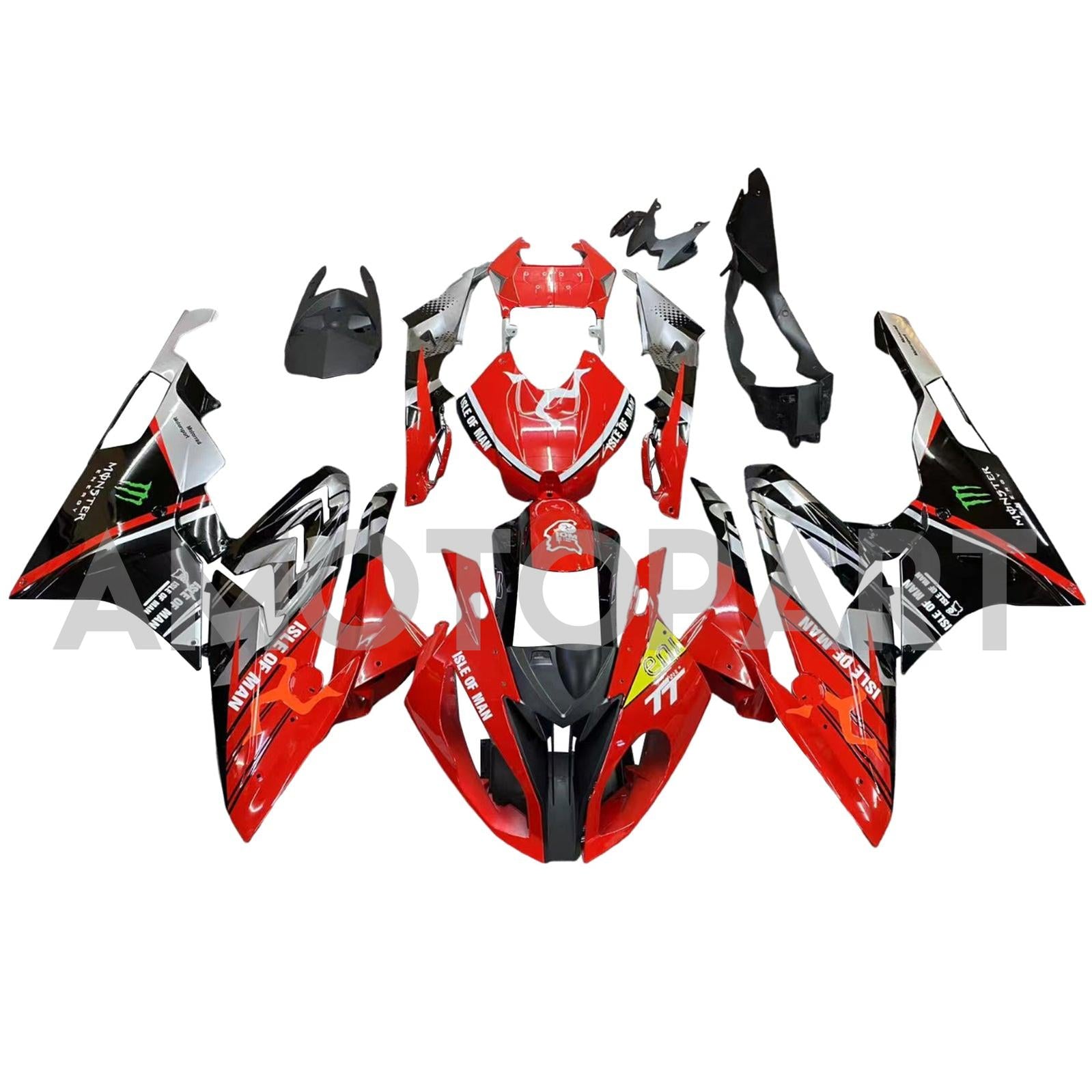 Amotopart BMW S1000RR 2015-2016 Red & Black Style 1 Zestaw owiewki