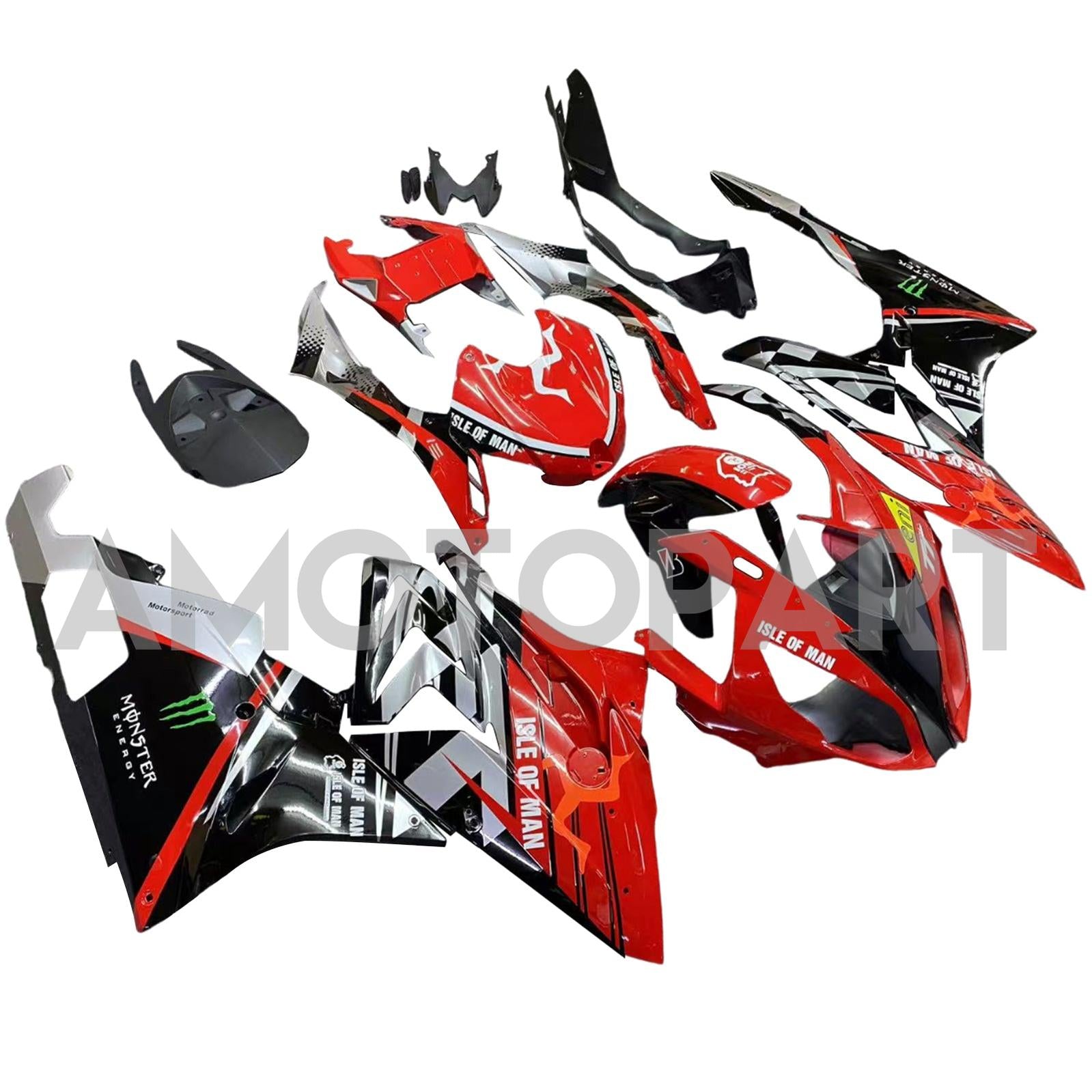 Amotopart BMW S1000RR 2015-2016 Red & Black Style 1 Zestaw owiewki