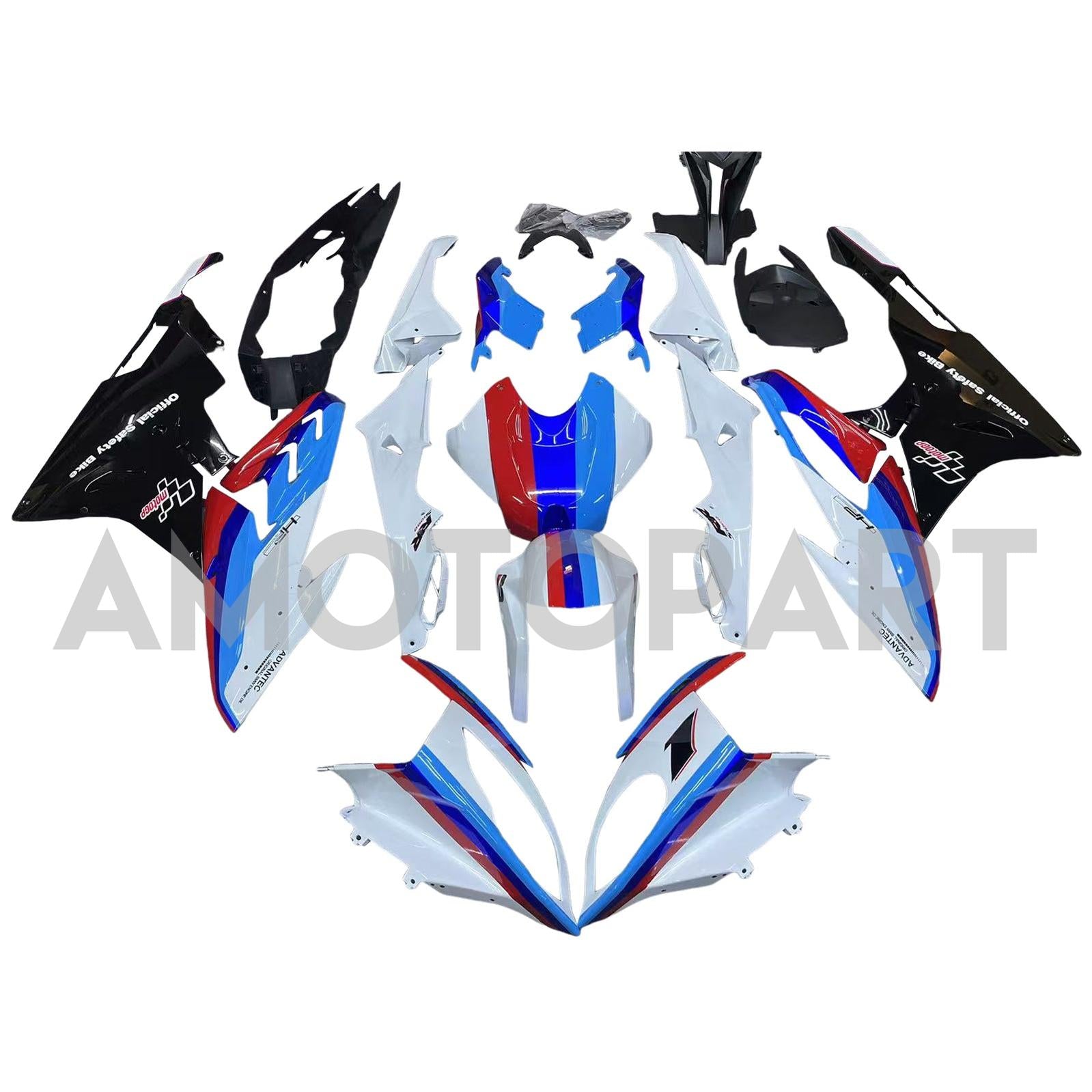 Amotopart BMW S1000RR 2015-2016 Kit de carenado azul y negro