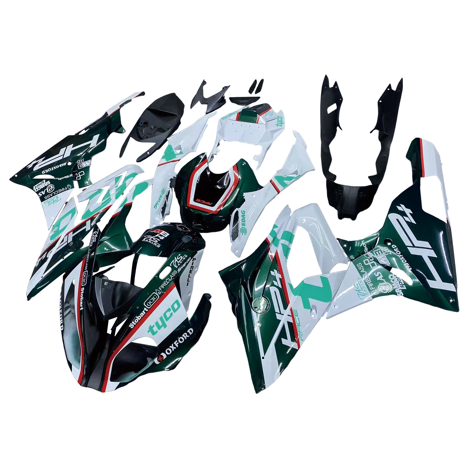 Amotopart BMW S1000RR 2015-2016 Green&White Fairing Kit
