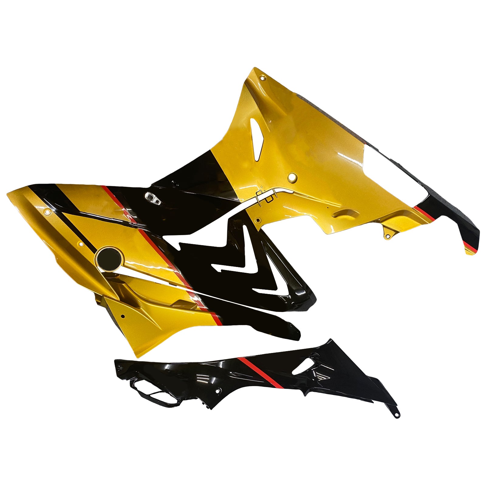 Amotopart BMW S1000RR 2015-2016 Kit de carenado dorado y negro