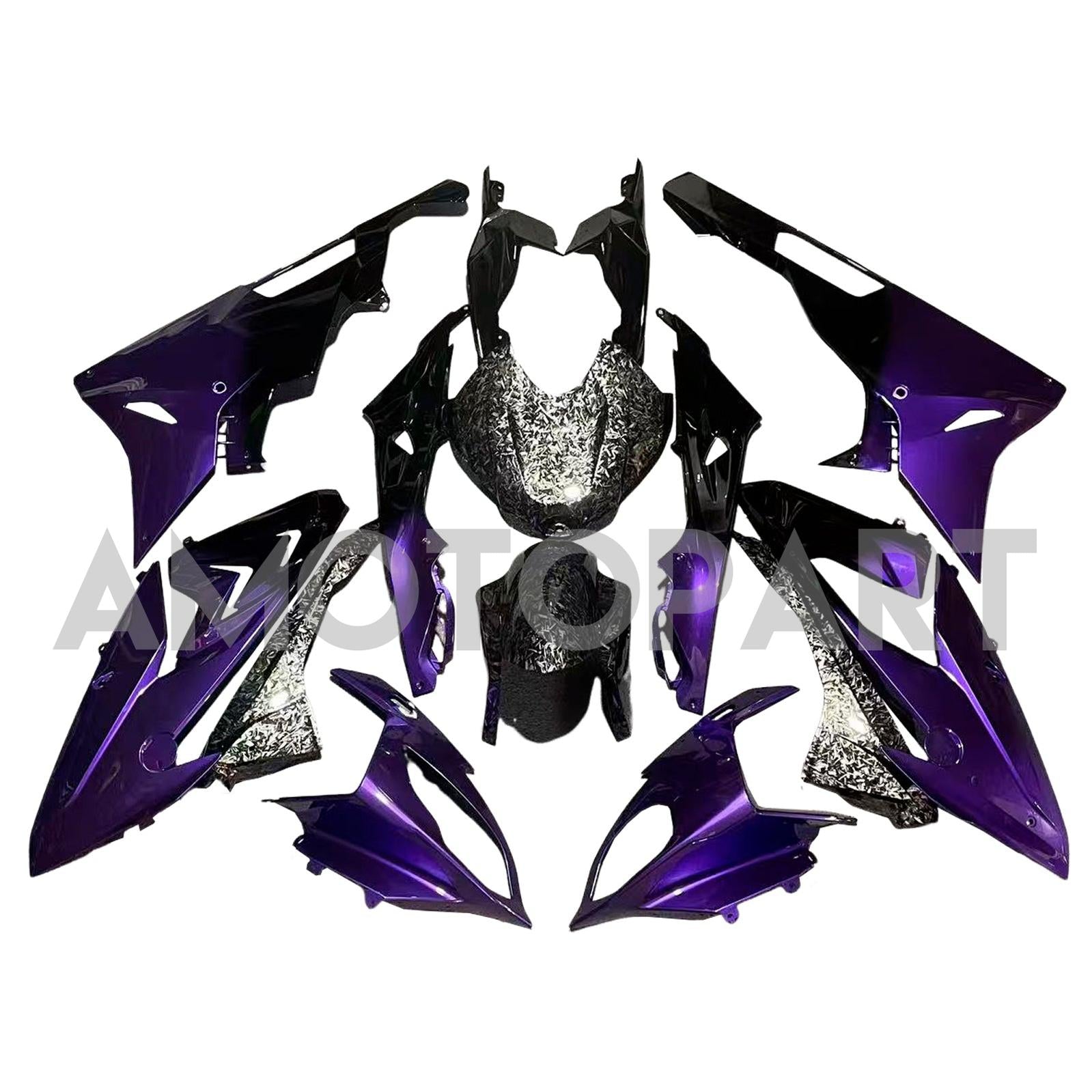 Amotopart 2015-2016 BMW S1000RR Forged Carbon Fiber Patterns Purple Fairing Kit