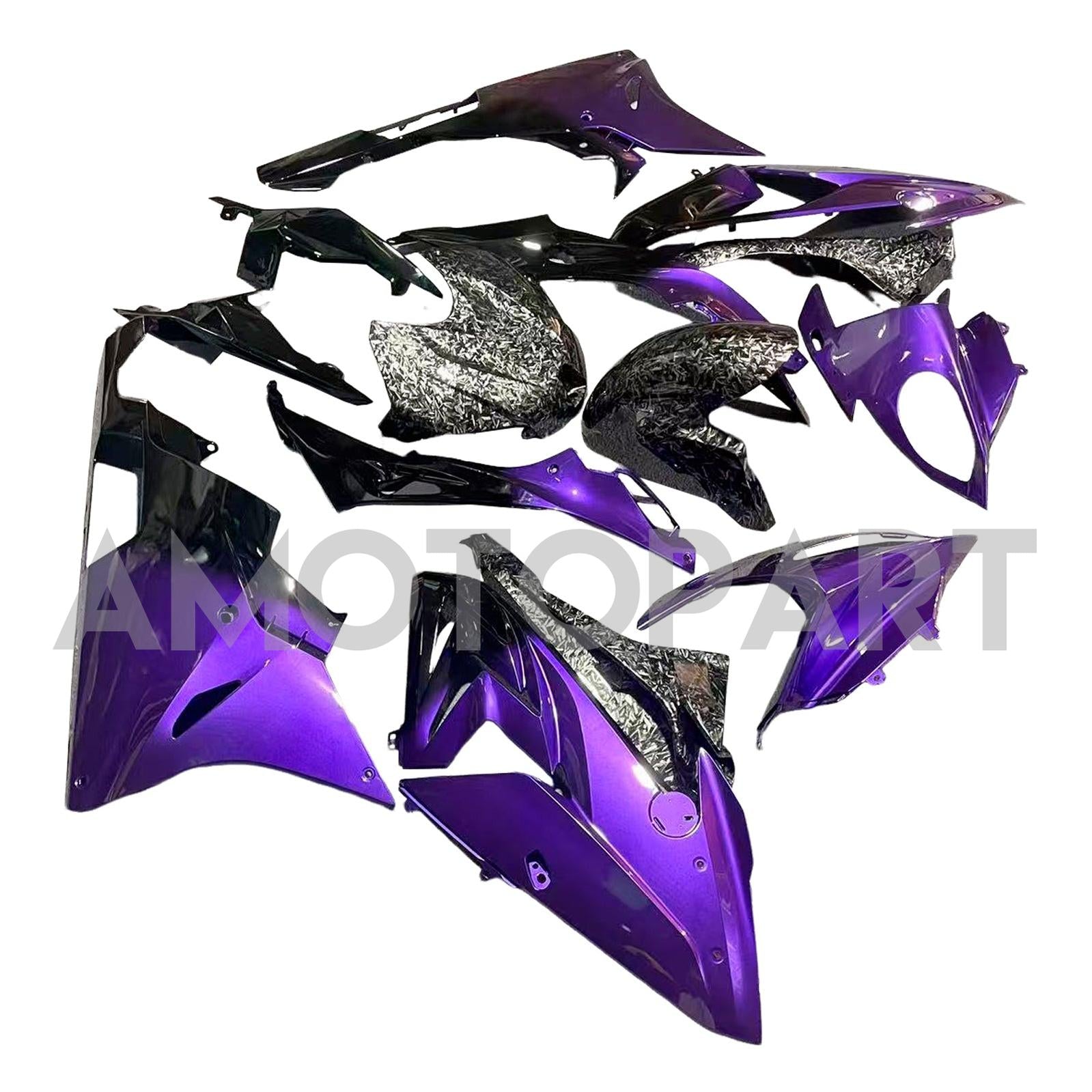 Amotopart 2015-2016 BMW S1000RR Forged Carbon Fiber Patterns Purple Fairing Kit