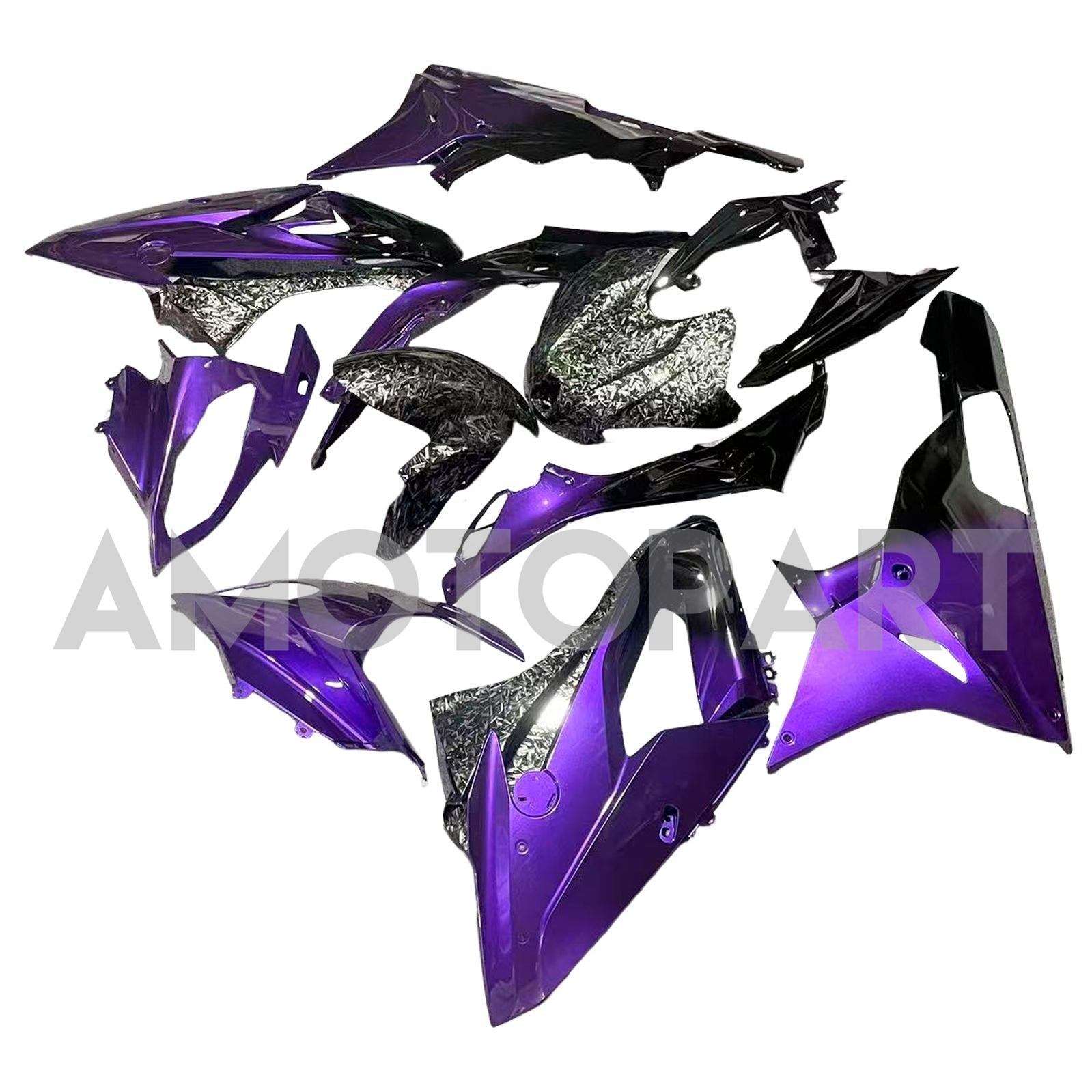 Amotopart 2015-2016 BMW S1000RR Forged Carbon Fiber Patterns Purple Fairing Kit