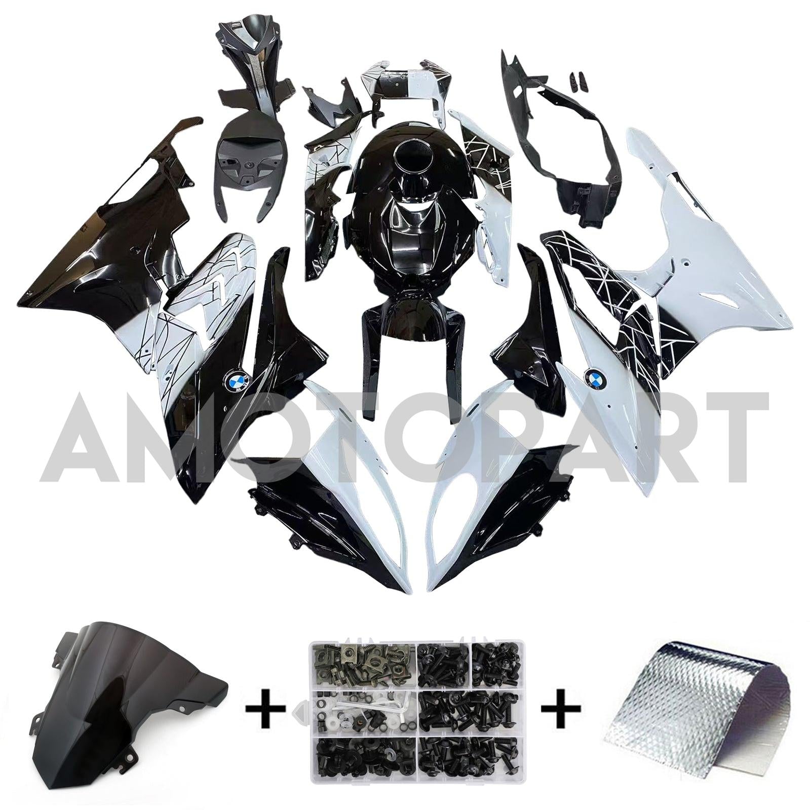 Amotopart 2015-2016 BMW S1000RR Zwart-wit kuipkit