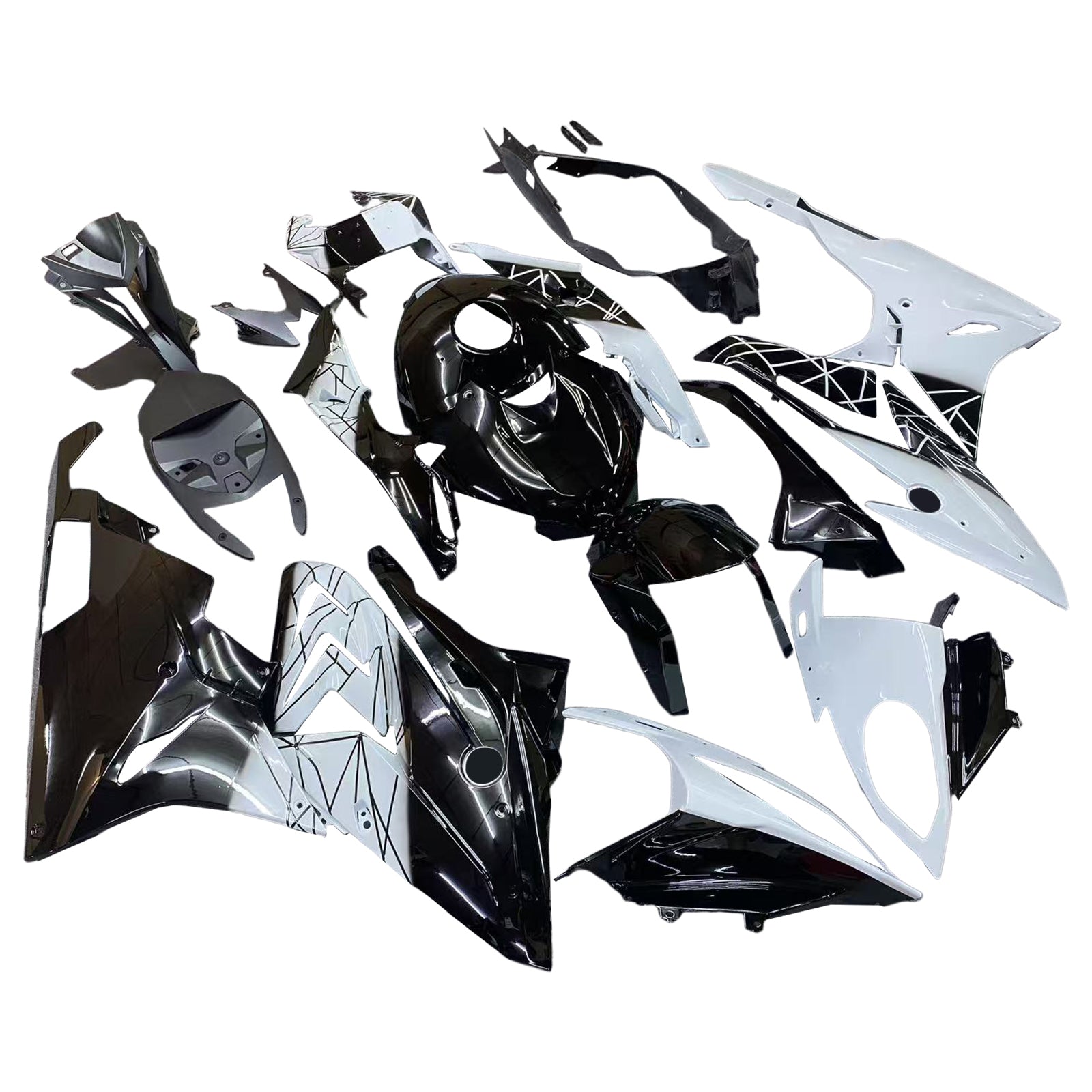 Amotopart 2015-2016 BMW S1000RR Black & White Fairing Kit