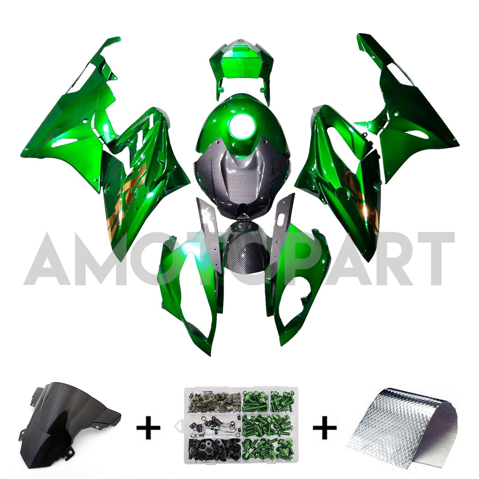 Amotopart 2015-2016 BMW S1000RR Carbon Blue Gray Fairing Kit