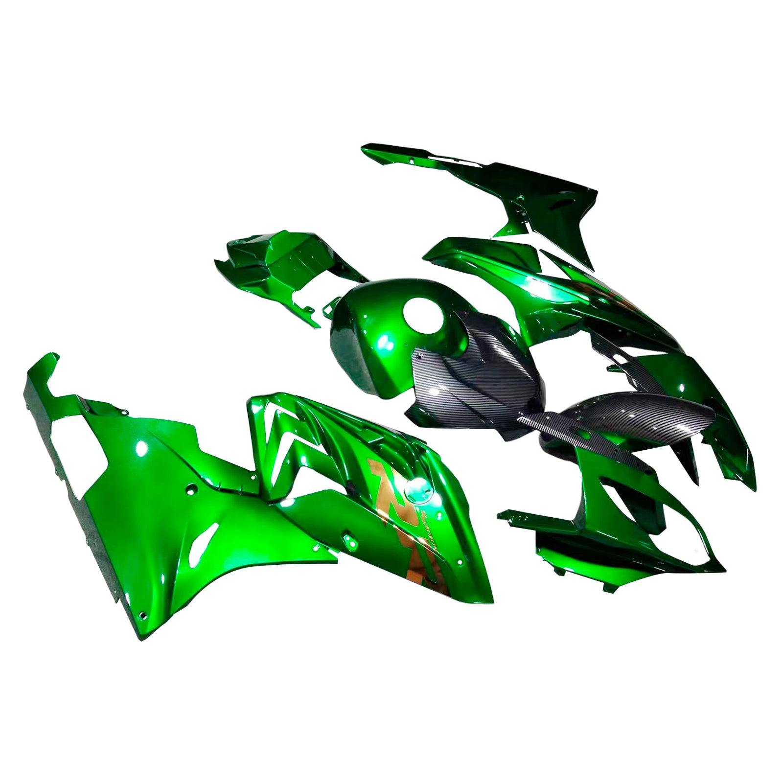 Amotopart 2015-2016 BMW S1000RR Carbon Fiber Pattern Green Fairing Kit