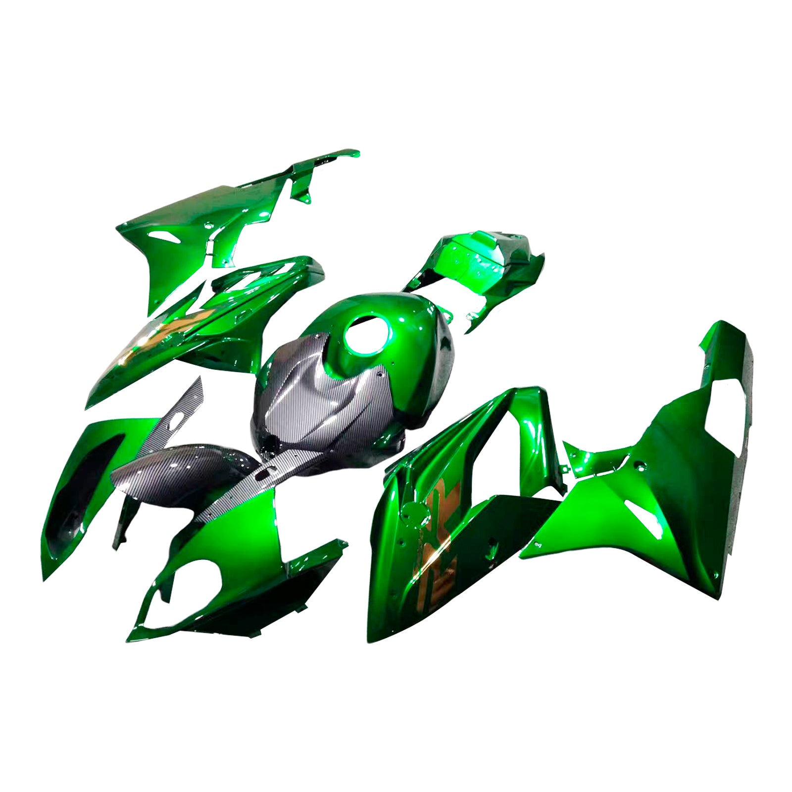 Amotopart 2015-2016 BMW S1000RR Carbon Fiber Pattern Green Fairing Kit
