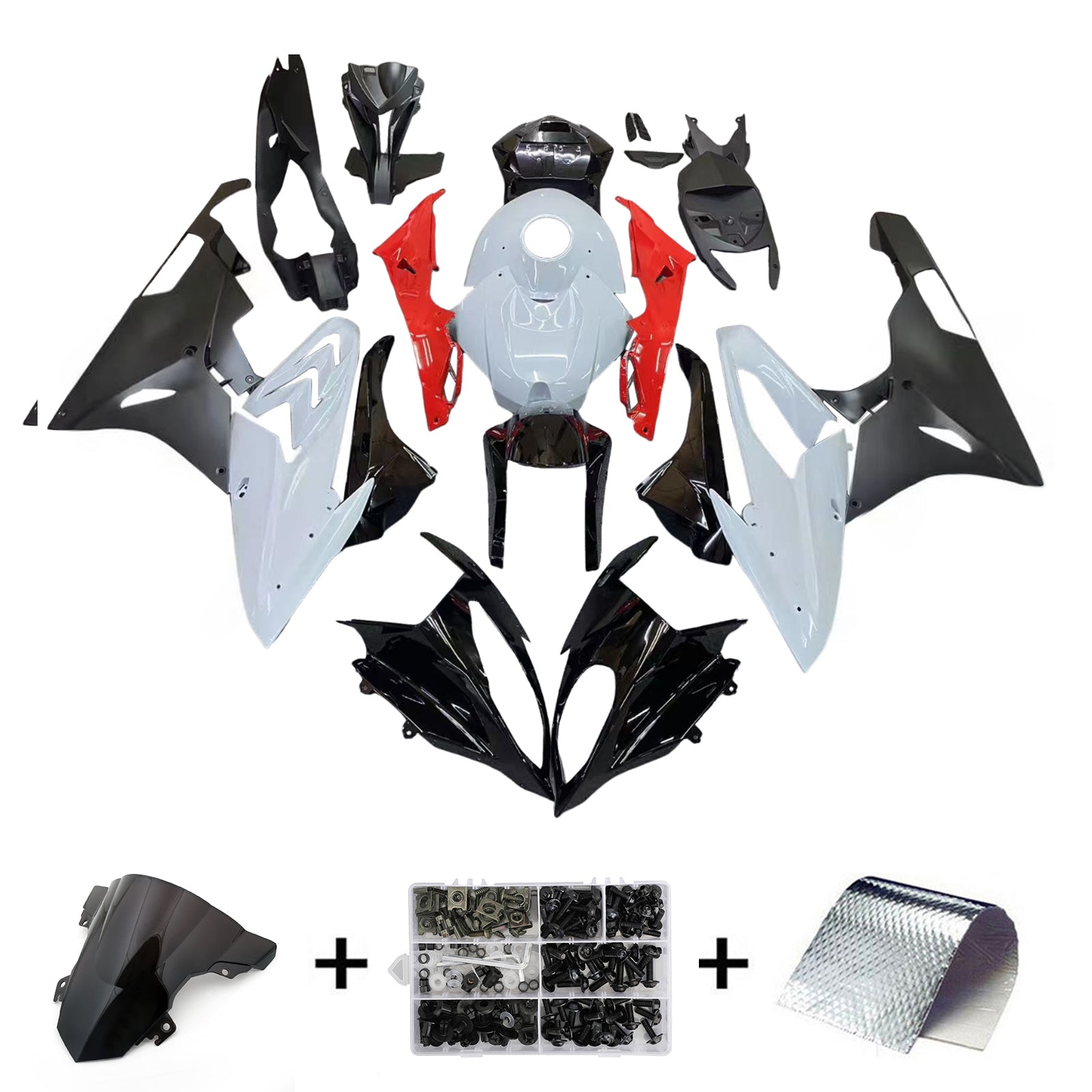 Amotopart 2015-2016 BMW S1000RR Black Red White Fairing Kit