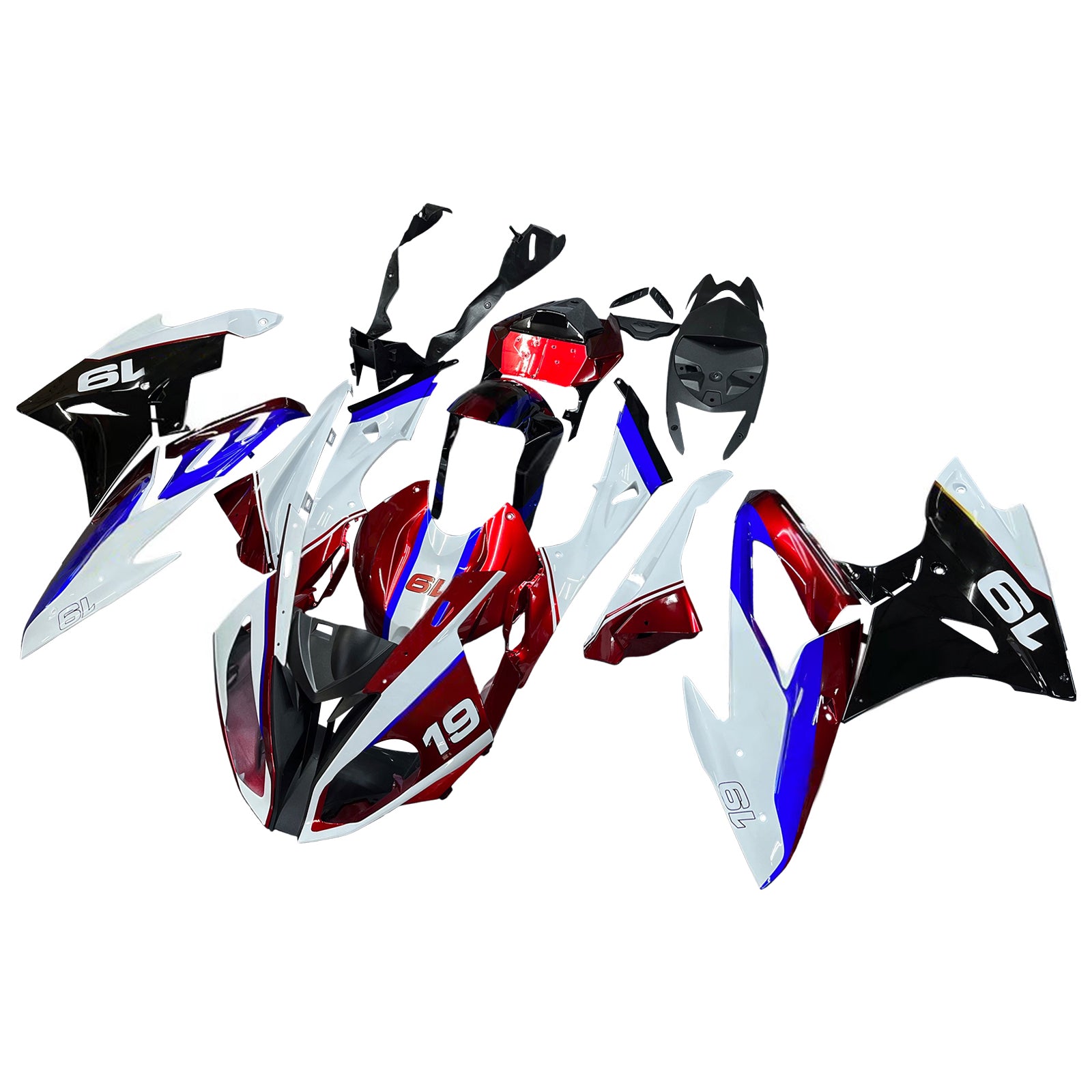 Amotopart BMW S1000RR 2017-2018 Blue&Red Style9 Fairing Kit