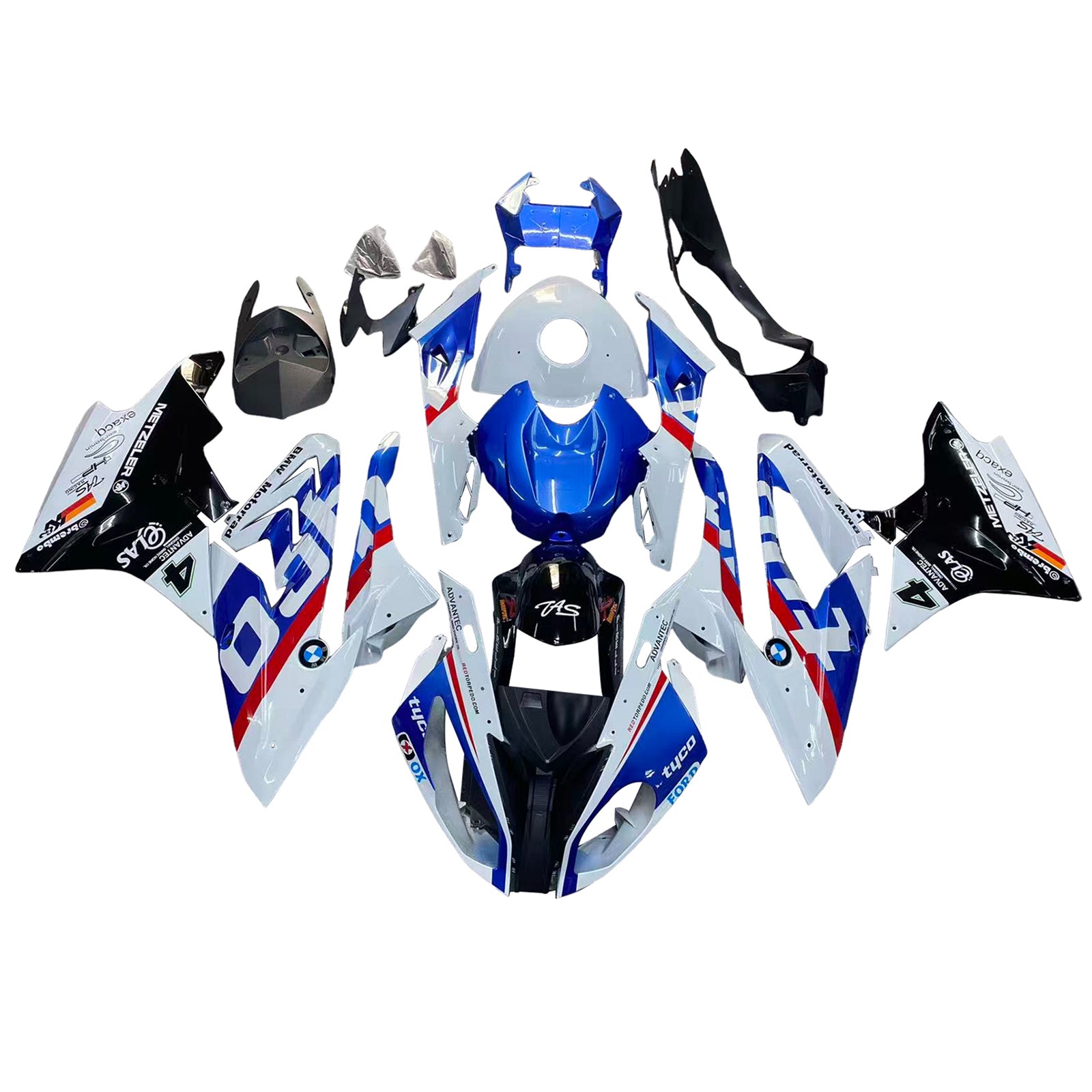 Amotopart BMW S1000RR 2017-2018 Blue&Red Style6 Fairing Kit