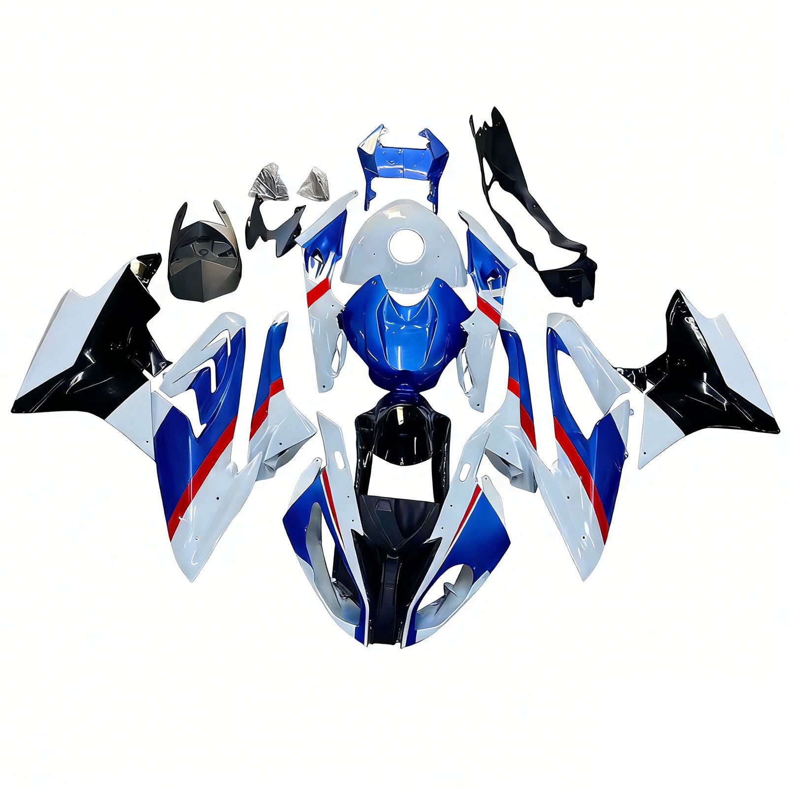 Amotopart BMW S1000RR 2017-2018 ブルー & レッド スタイル 6 フェアリング キット