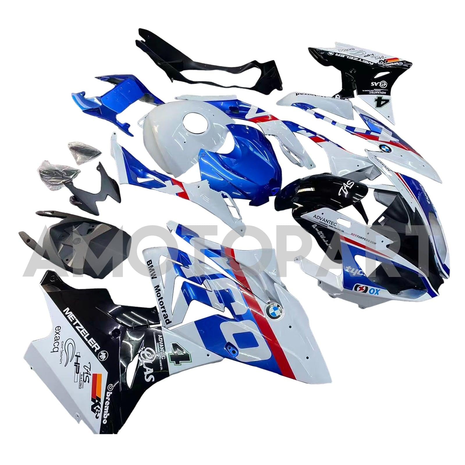 Amotopart BMW S1000RR 2017-2018 Blau&Red Style6 Verkleidungssatz