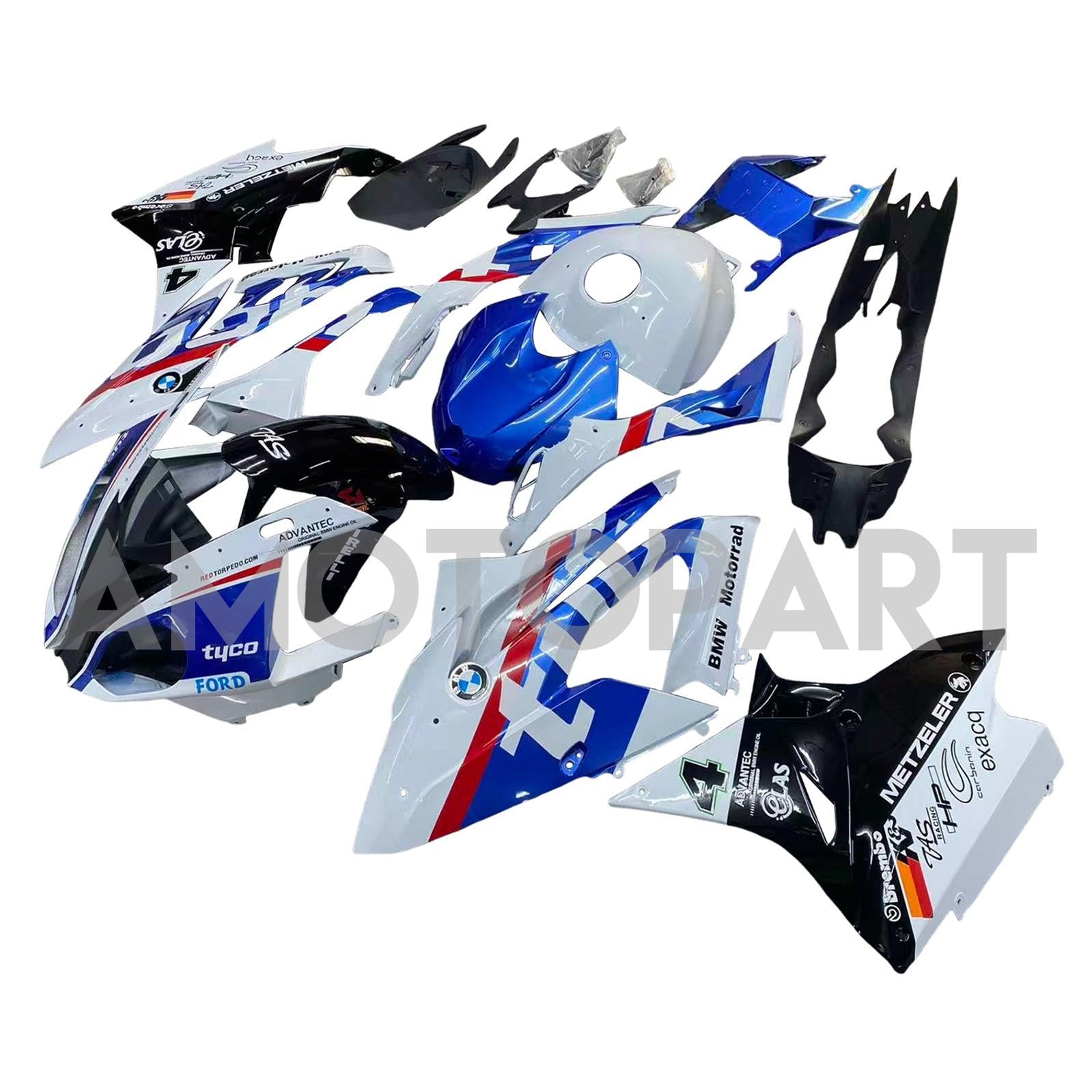 Amotopart BMW S1000RR 2017-2018 Blau&Red Style6 Verkleidungssatz