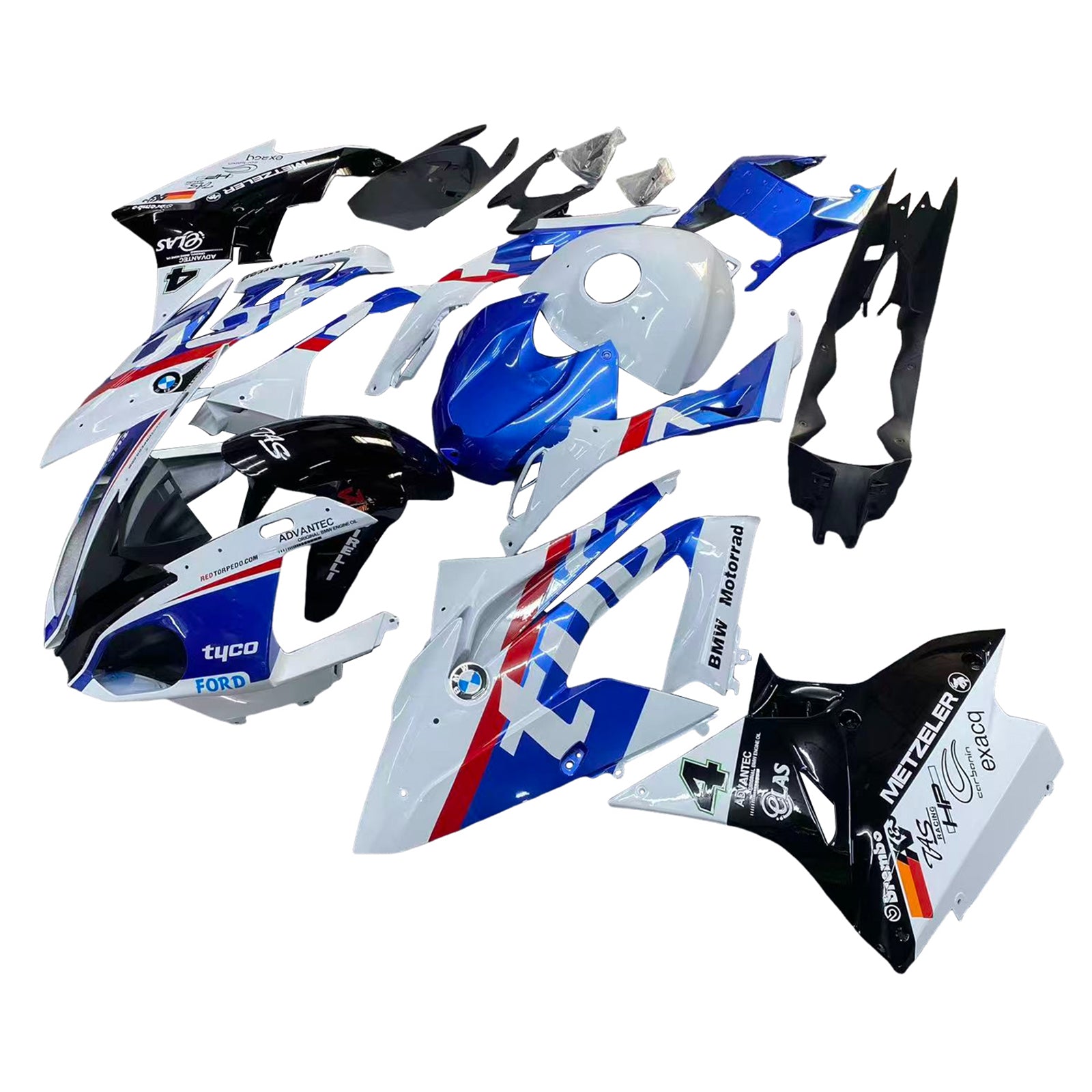 Amotopart BMW S1000RR 2017-2018 Blue&Red Style6 Fairing Kit