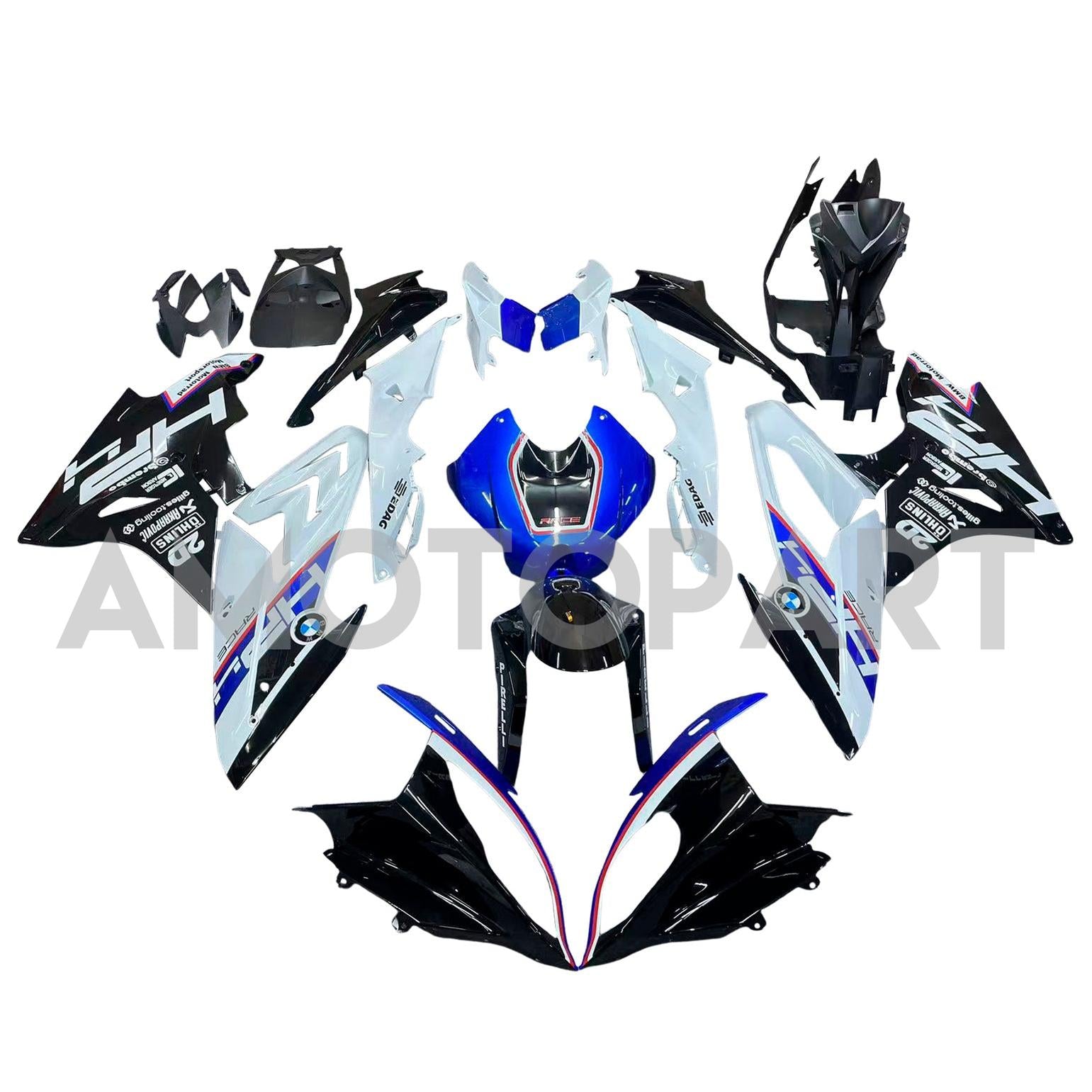 Amotopart BMW S1000RR 2017-2018 Black & Blue Failing Kit