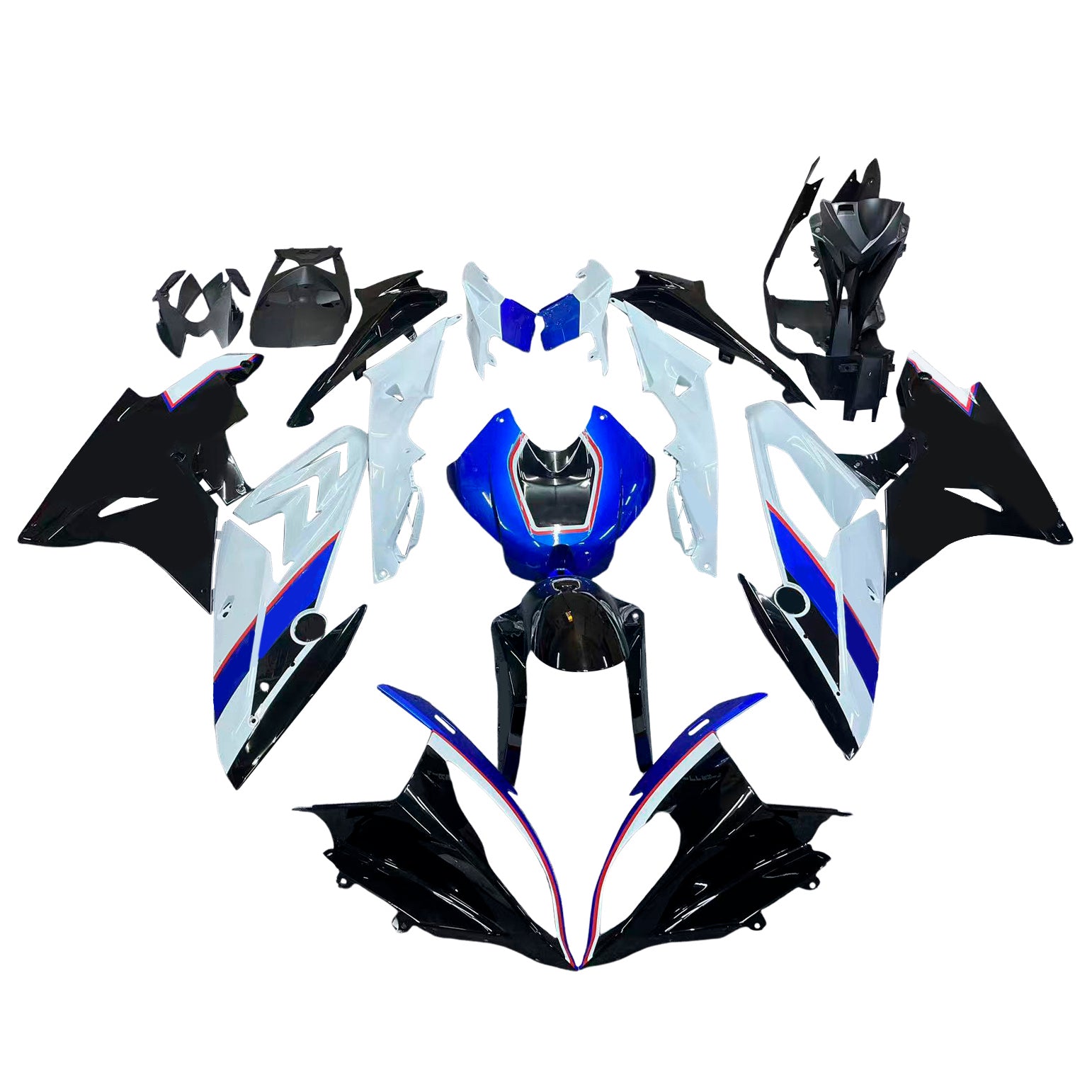 Amotopart BMW S1000RR 2017-2018 Black & Blue Fairing Kit