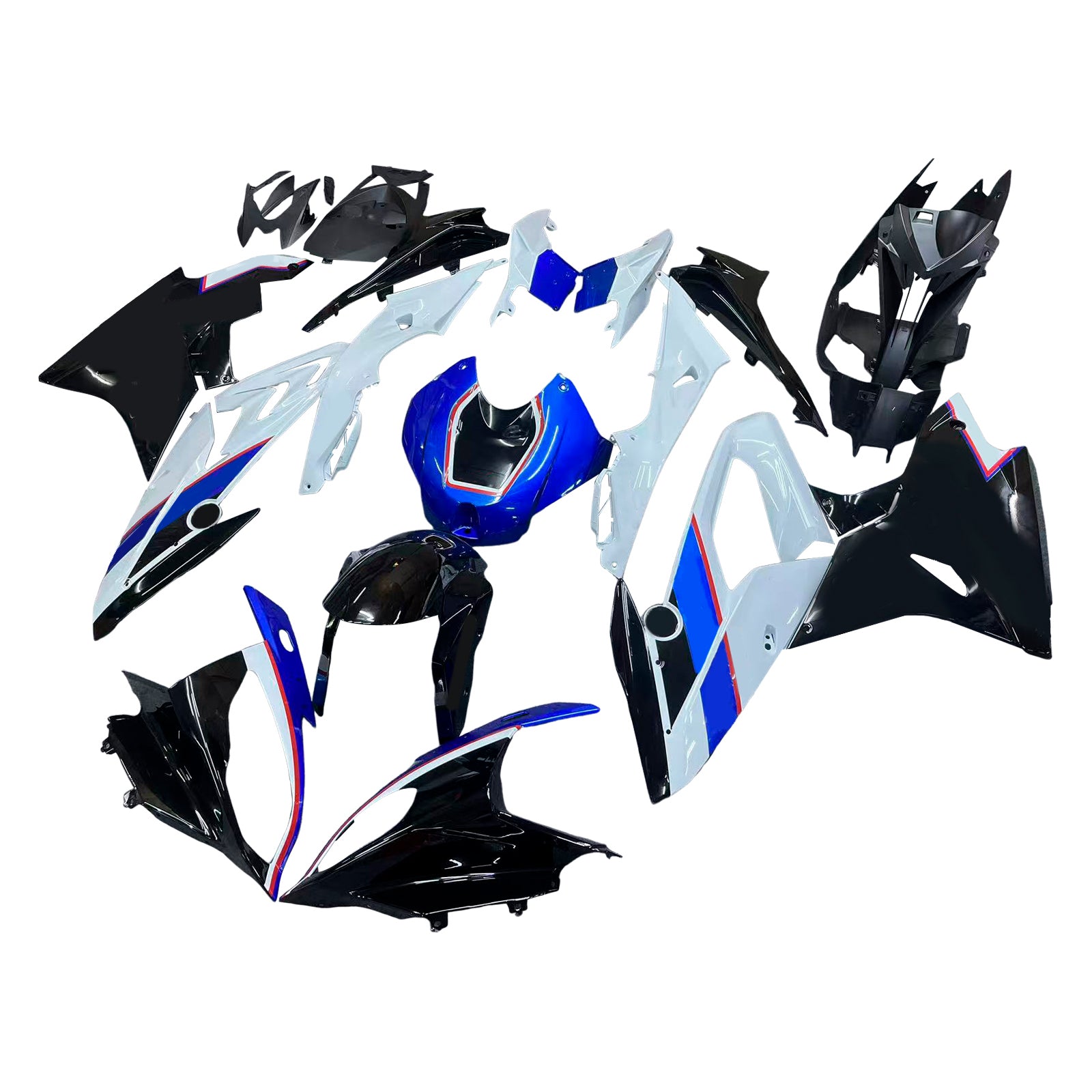 Amotopart BMW S1000RR 2017-2018 Black & Blue Fairing Kit