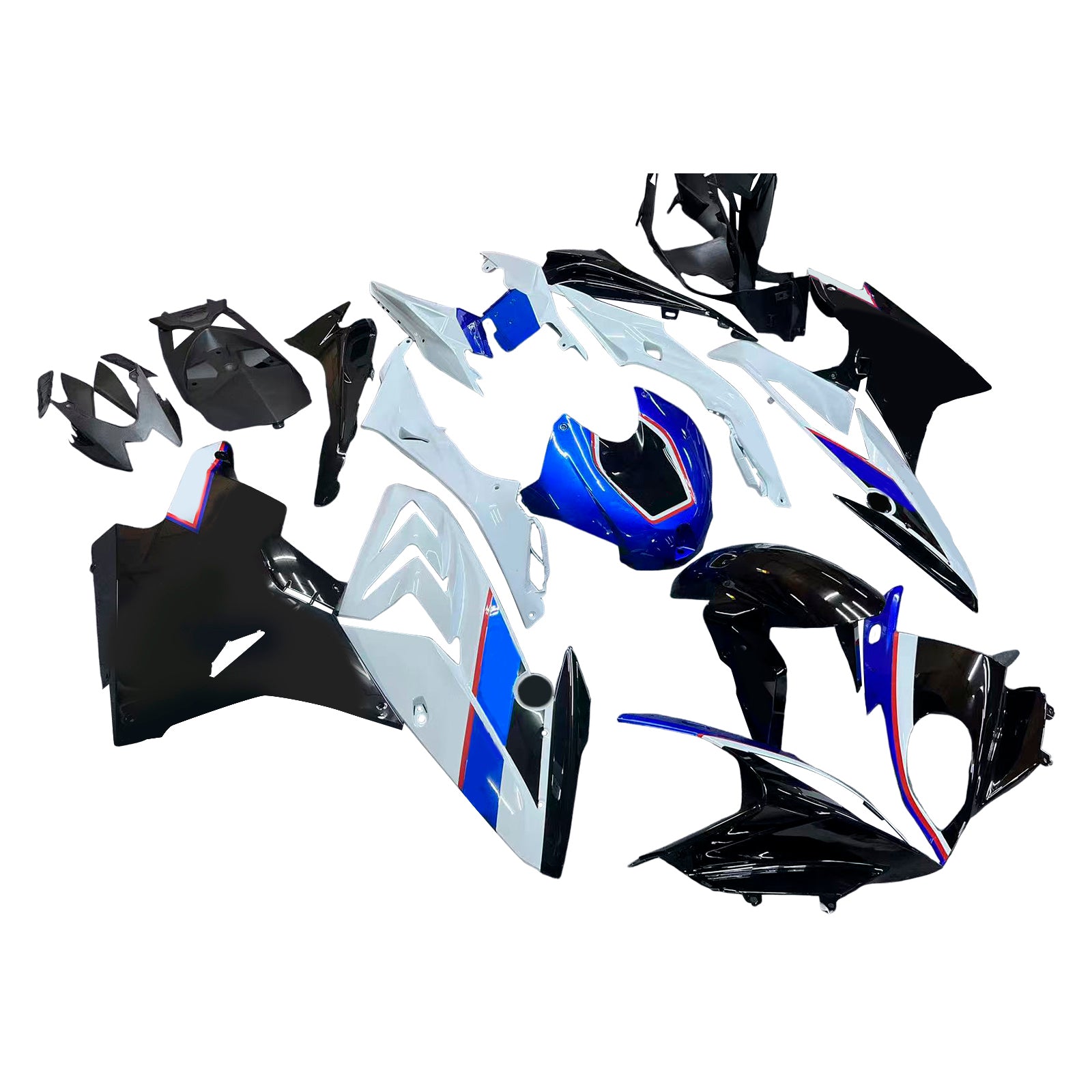 Amotopart BMW S1000RR 2017-2018 Black & Blue Fairing Kit