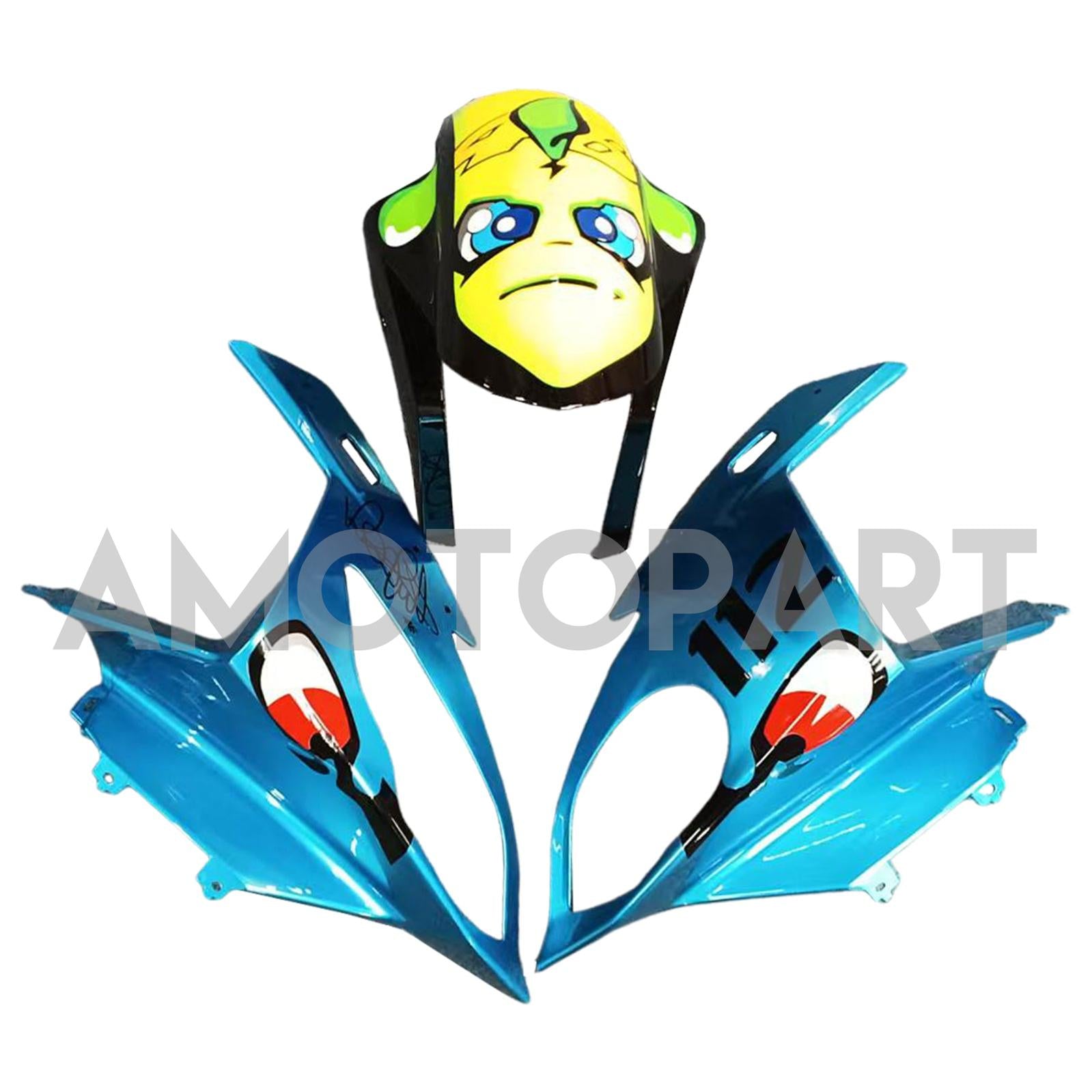 Amotopart BMW S1000RR 2017-2018 Blue&Yellow Monster Style4 Fairing Kit
